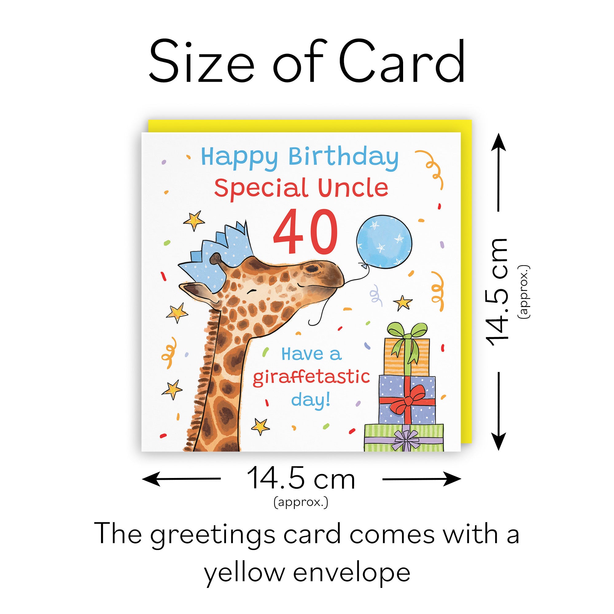 40th Uncle Birthday Card Happy Giraffe Animal Party - Default Title (RM01694)