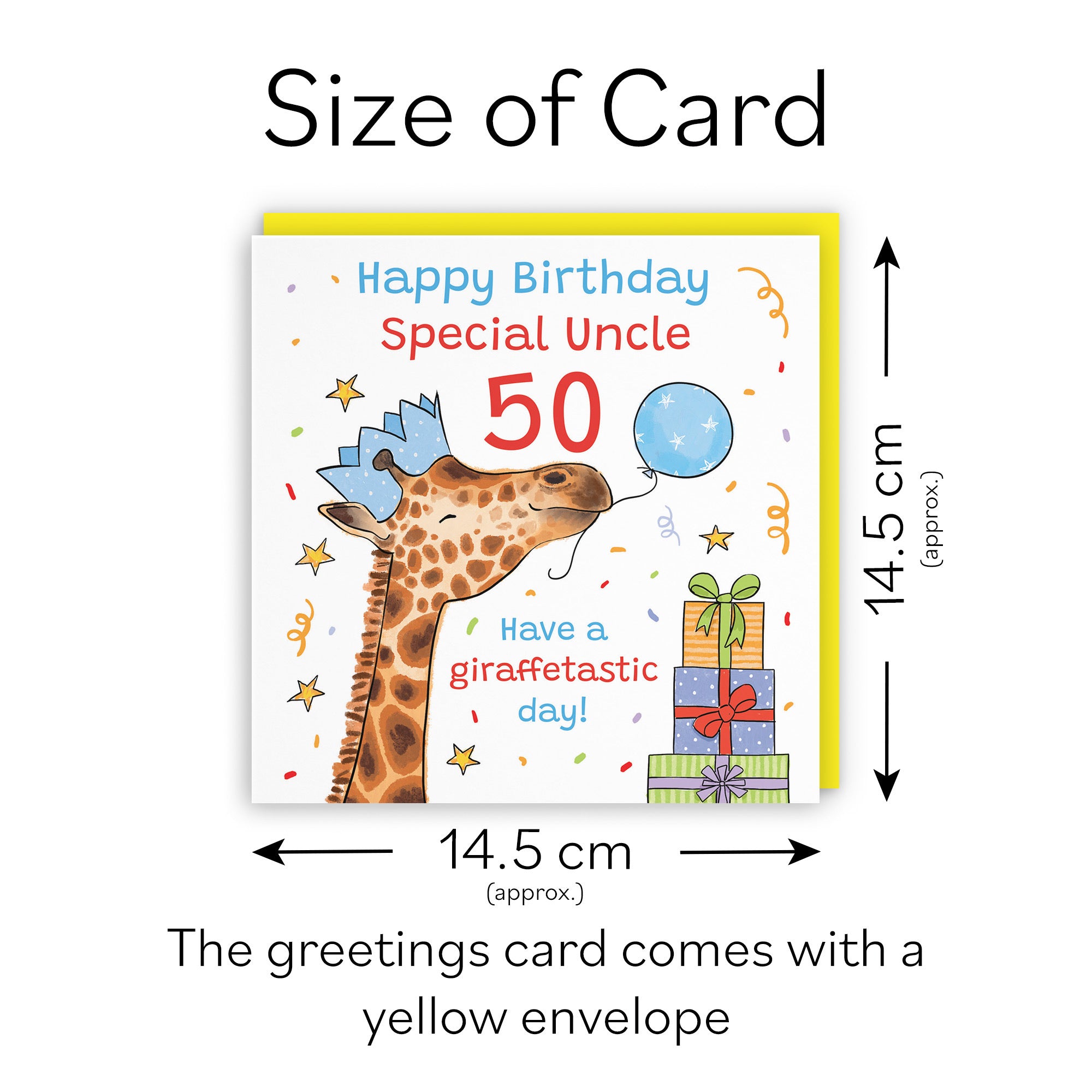50th Uncle Birthday Card Happy Giraffe Animal Party - Default Title (RM01695)