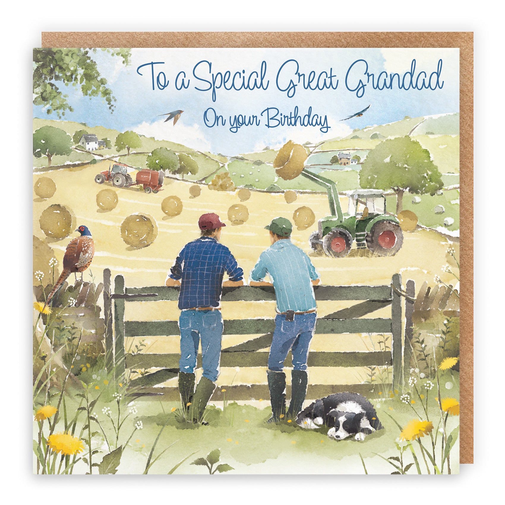 Great Grandad Farmers Birthday Card Haymaking Milo's Gallery - Default Title (RT03840)