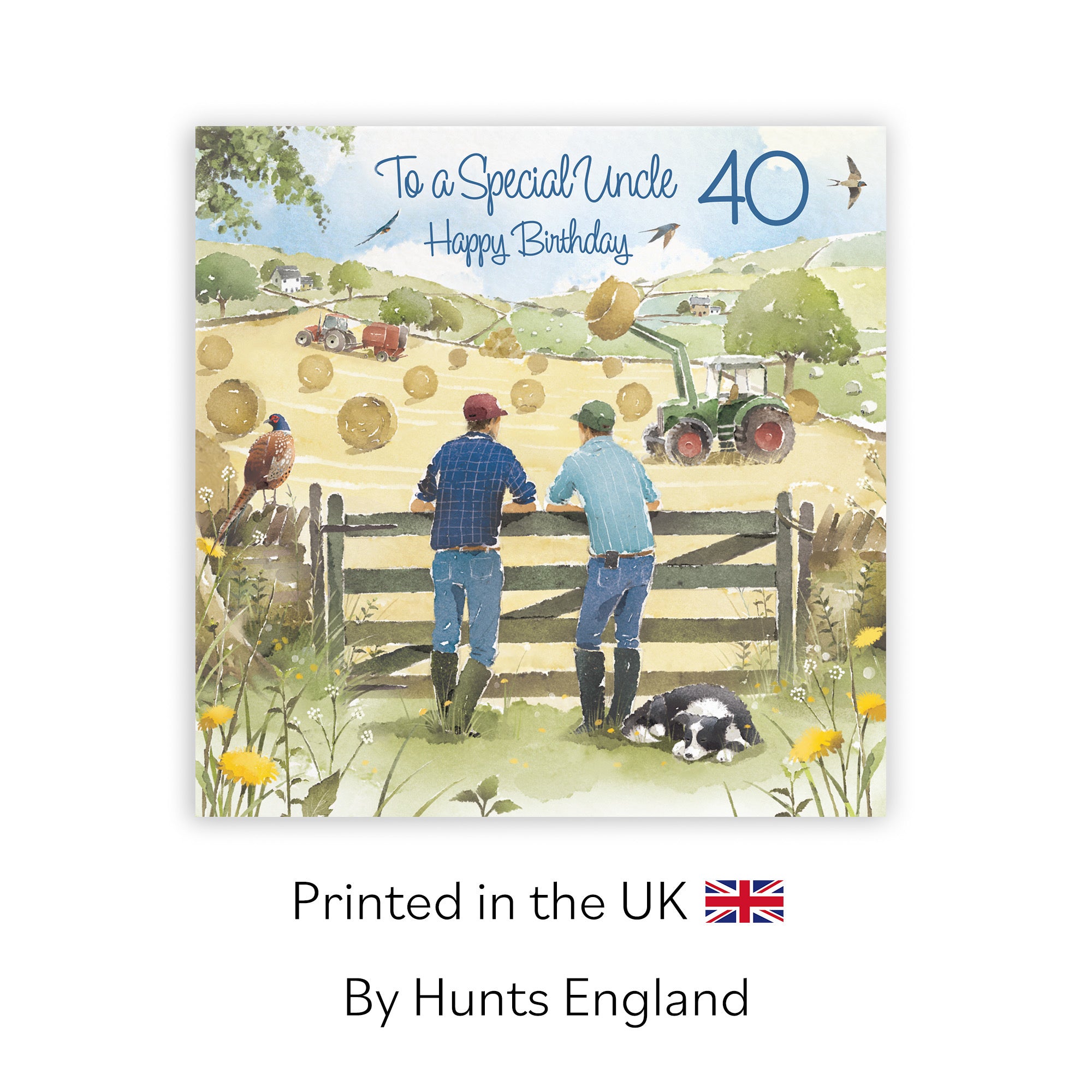 40th Uncle Farmers Birthday Card Haymaking Milo's Gallery - Default Title (RT03843)