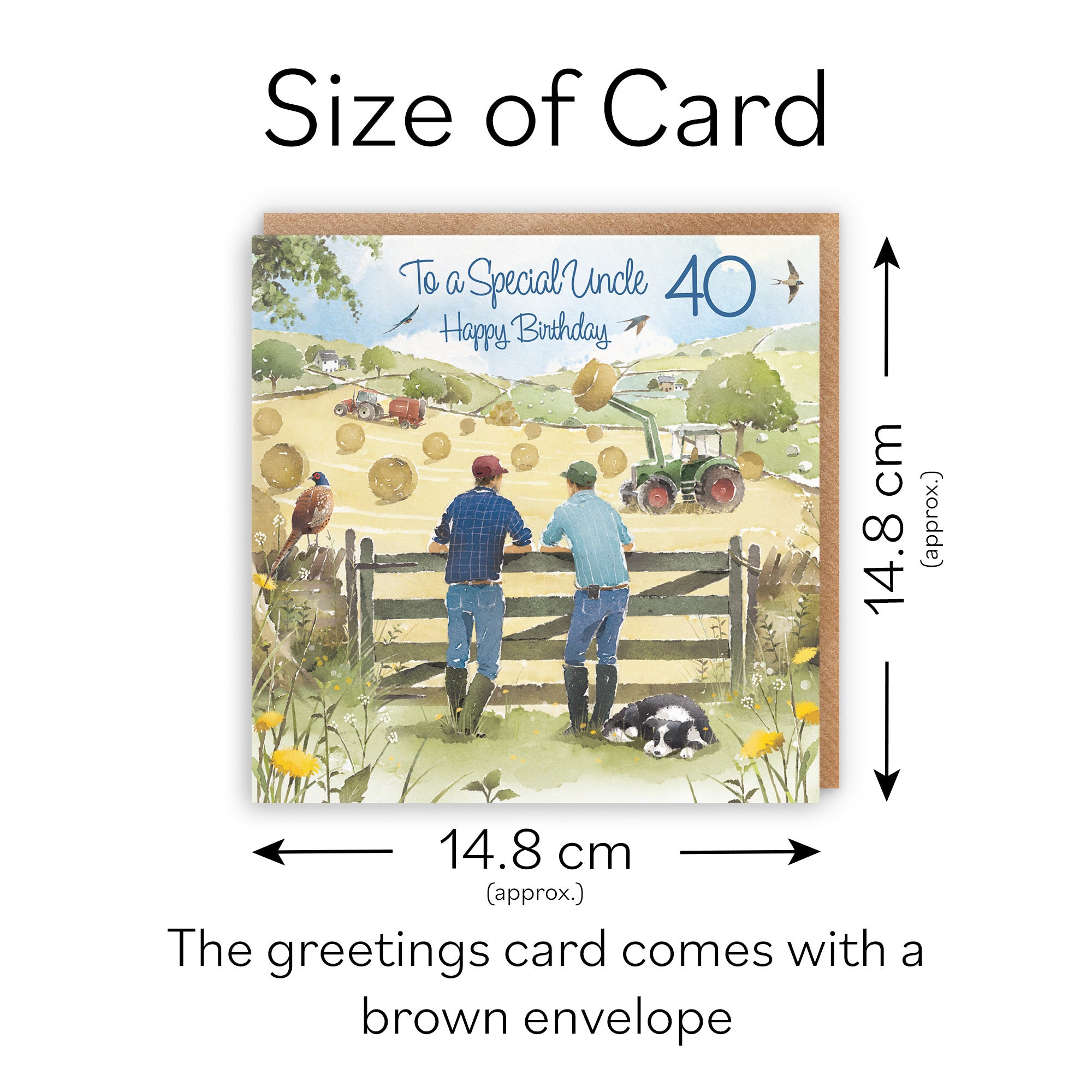 40th Uncle Farmers Birthday Card Haymaking Milo's Gallery - Default Title (RT03843)