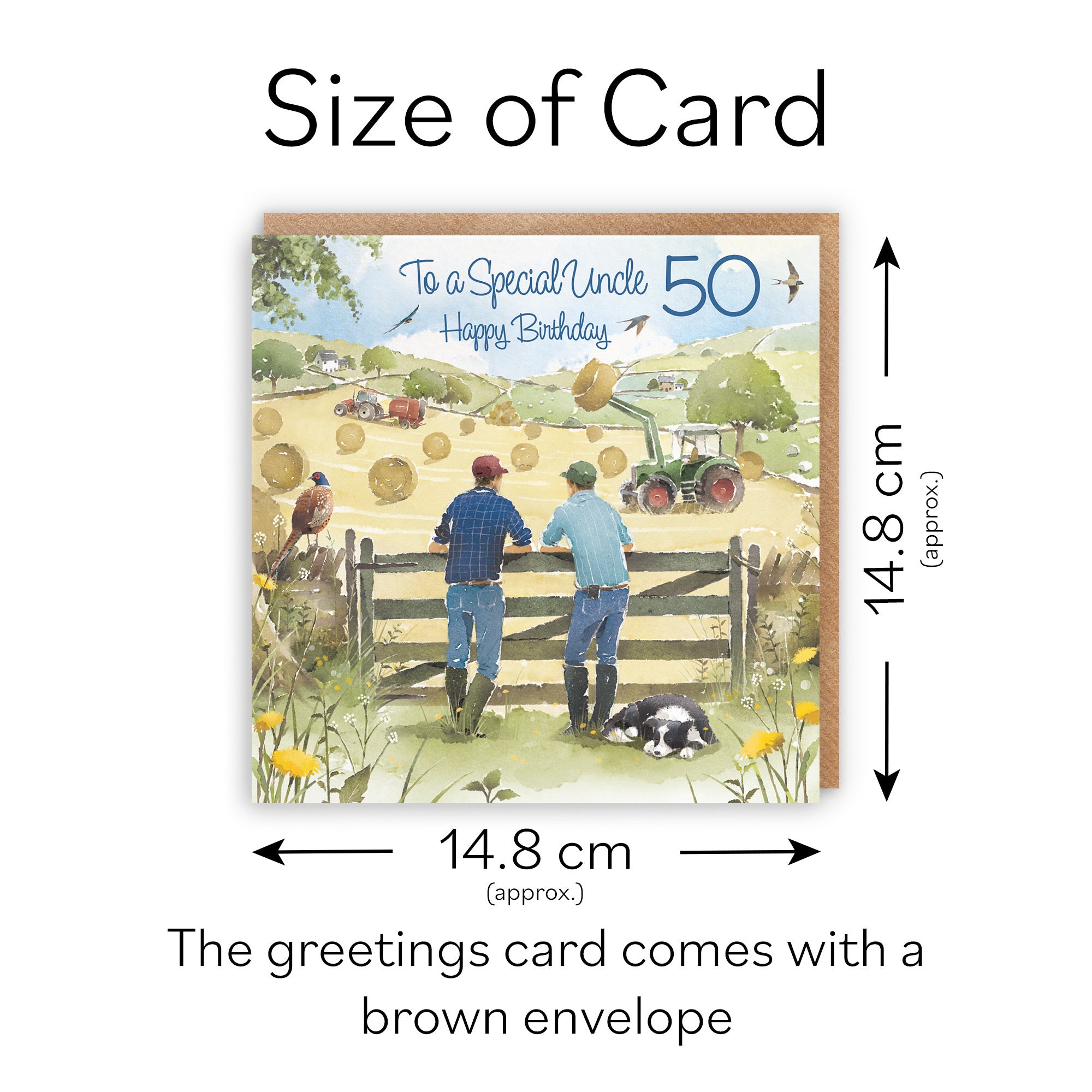 50th Uncle Farmers Birthday Card Haymaking Milo's Gallery - Default Title (RT03844)