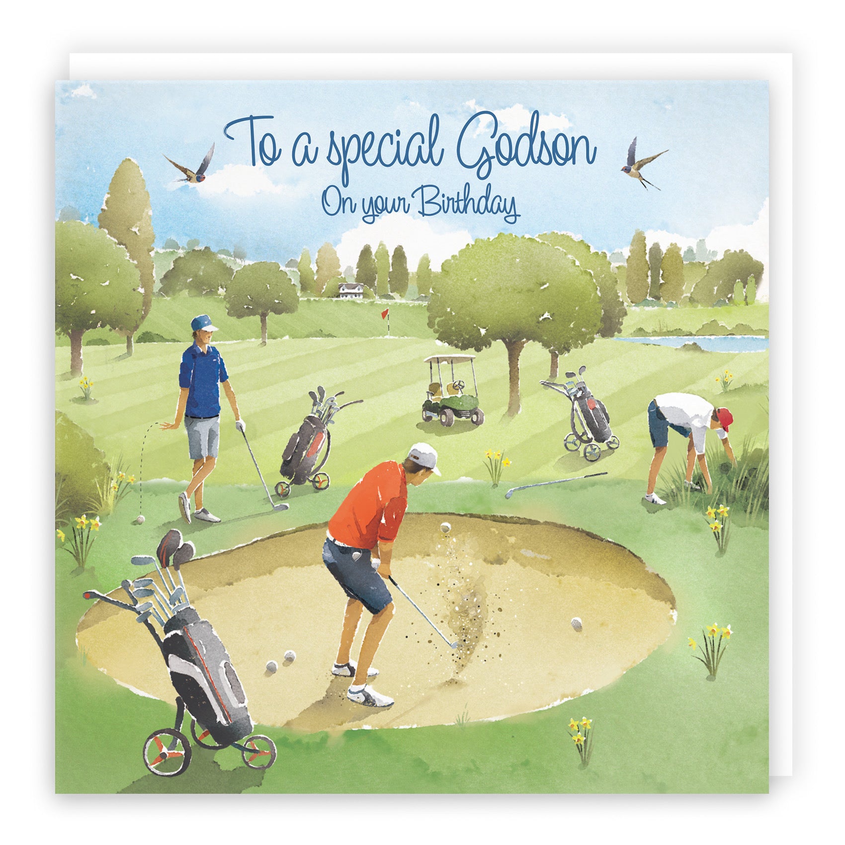 Godson Golfing Birthday Card Golf Bunker Milo's Gallery - Default Title (RT03860)