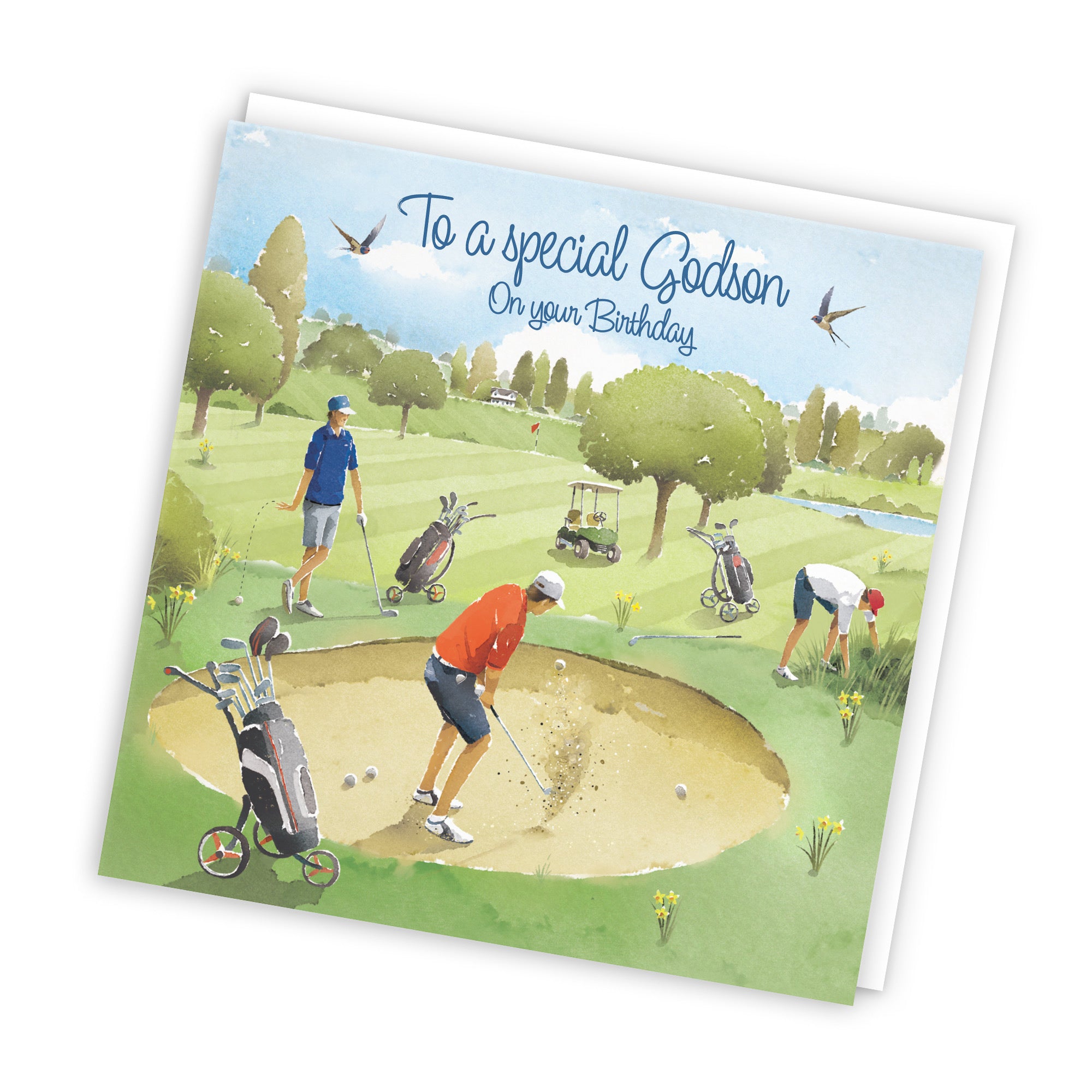 Godson Golfing Birthday Card Golf Bunker Milo's Gallery - Default Title (RT03860)