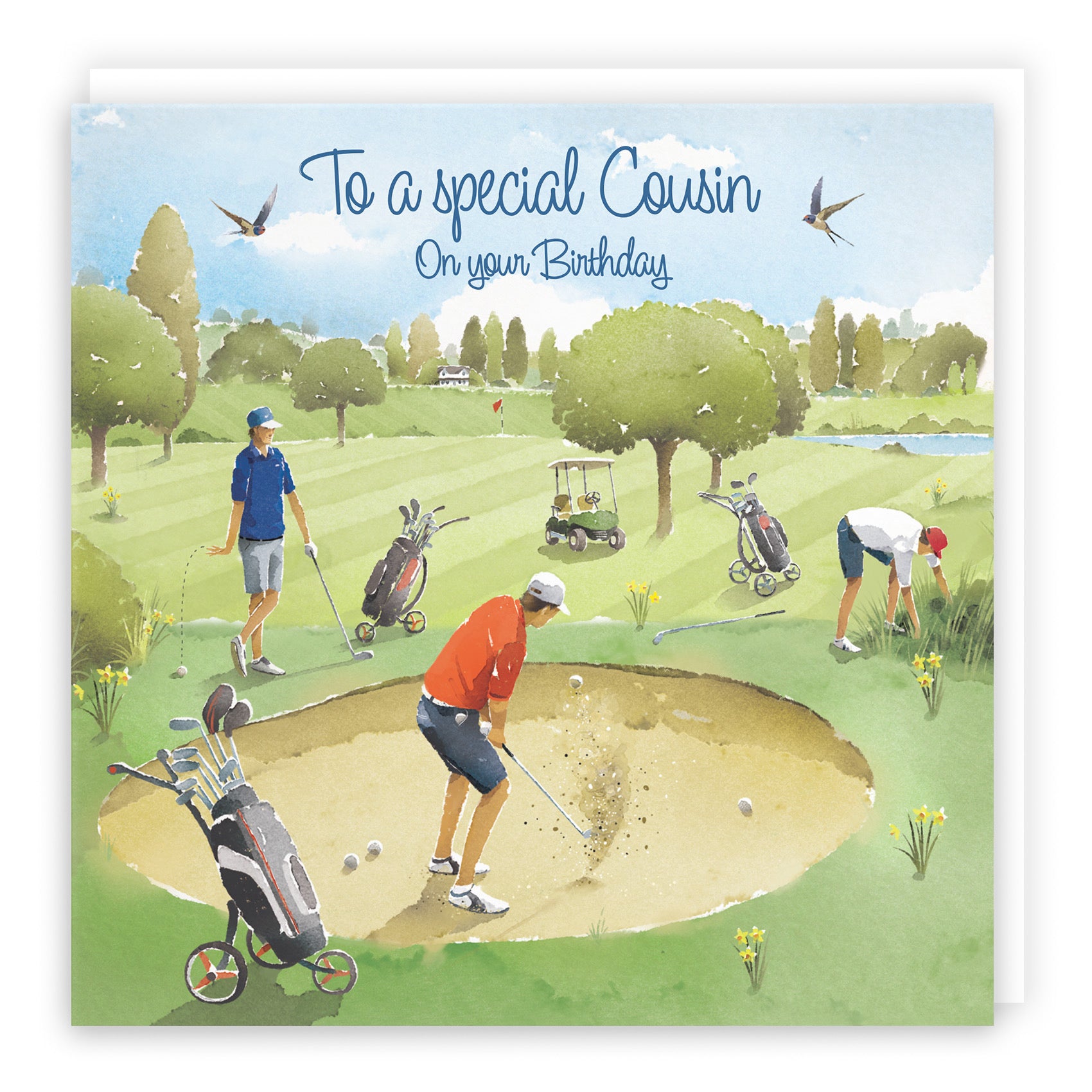 Cousin Golfing Birthday Card Golf Bunker Milo's Gallery - Default Title (RT03861)