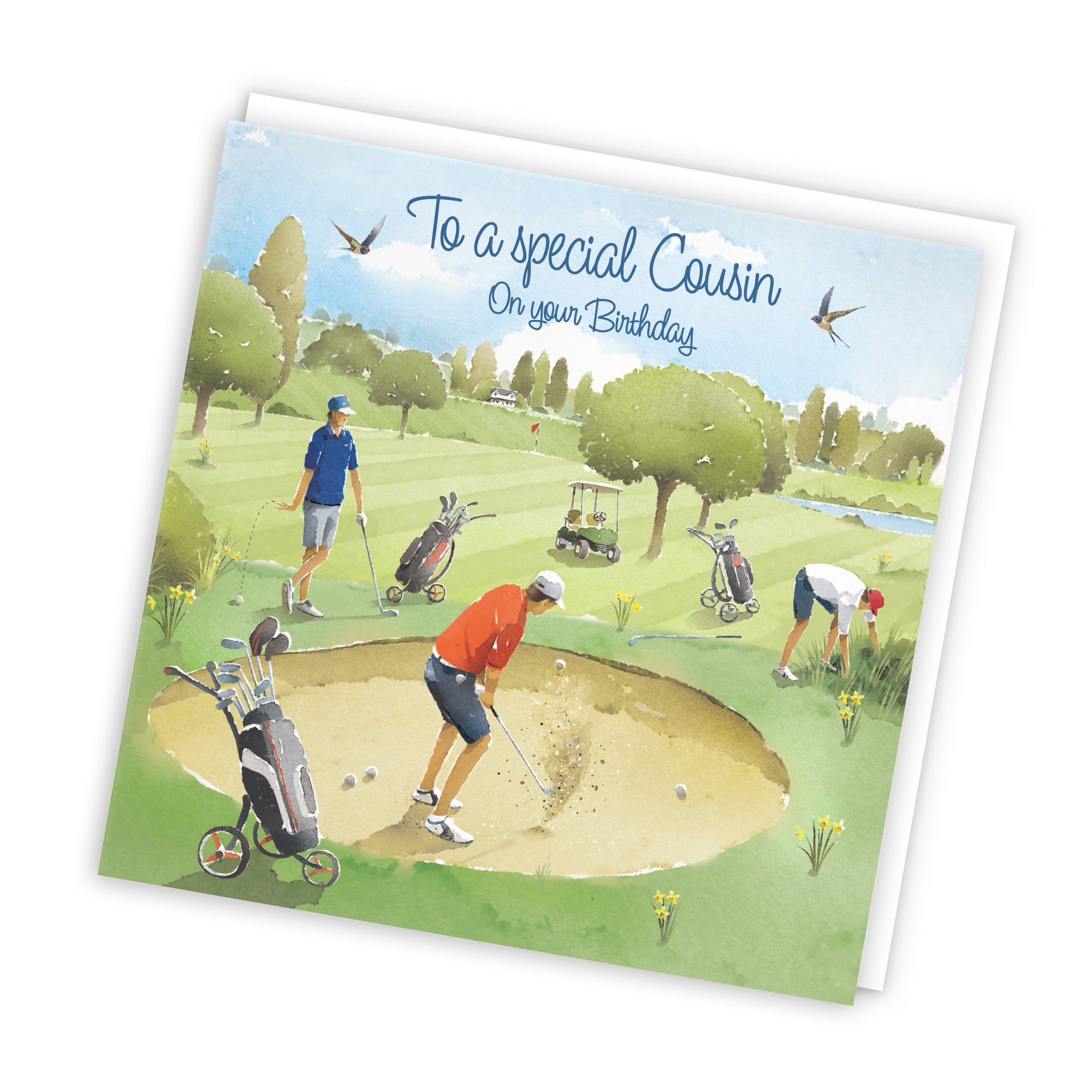 Cousin Golfing Birthday Card Golf Bunker Milo's Gallery - Default Title (RT03861)