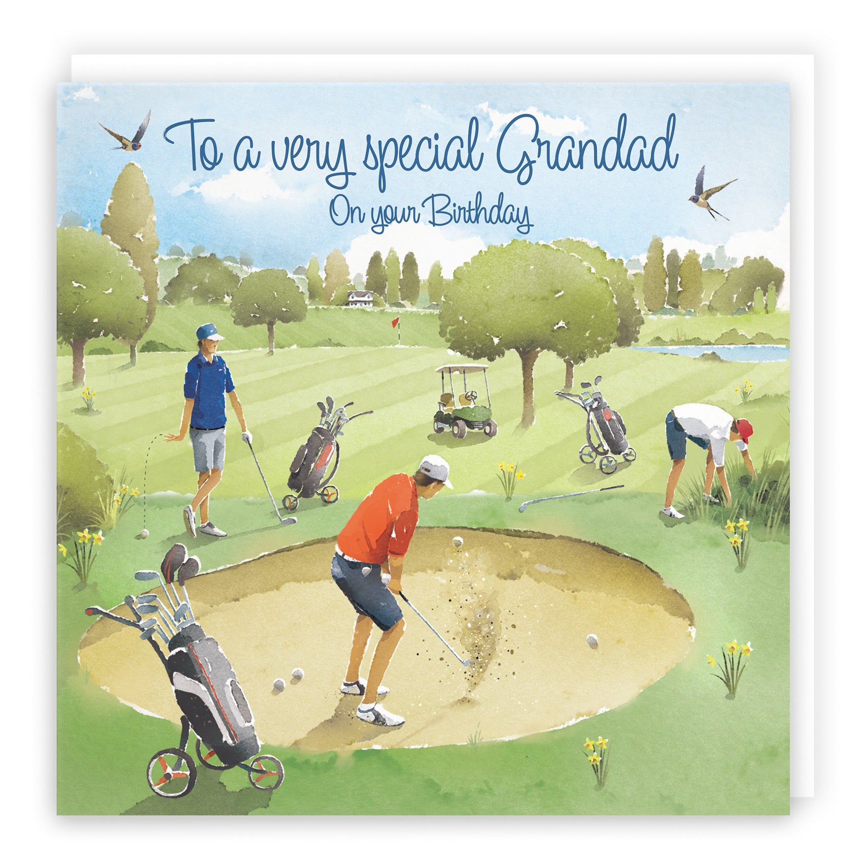 Grandad Golfing Birthday Card Golf Bunker Milo's Gallery - Default Title (RT03862)