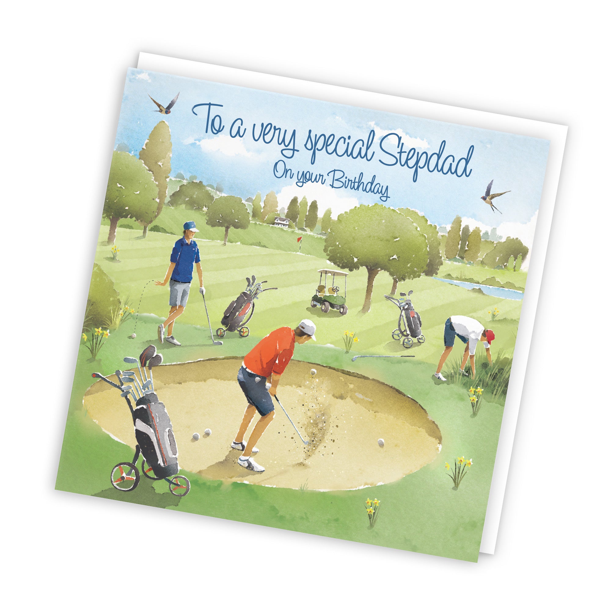 Stepdad Golfing Birthday Card Golf Bunker Milo's Gallery - Default Title (RT03864)