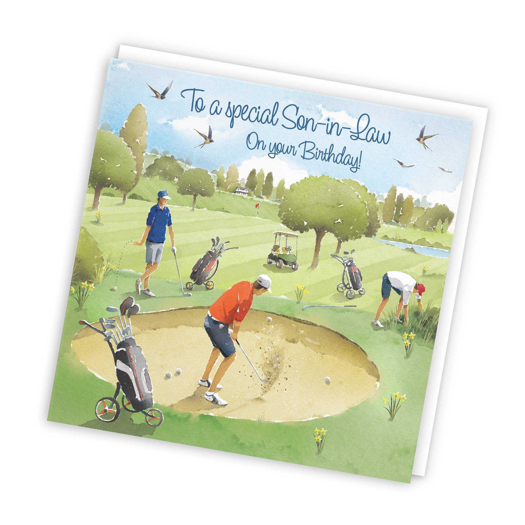 Son-in-Law Golfing Birthday Card Golf Bunker Milo's Gallery - Default Title (RT03865)
