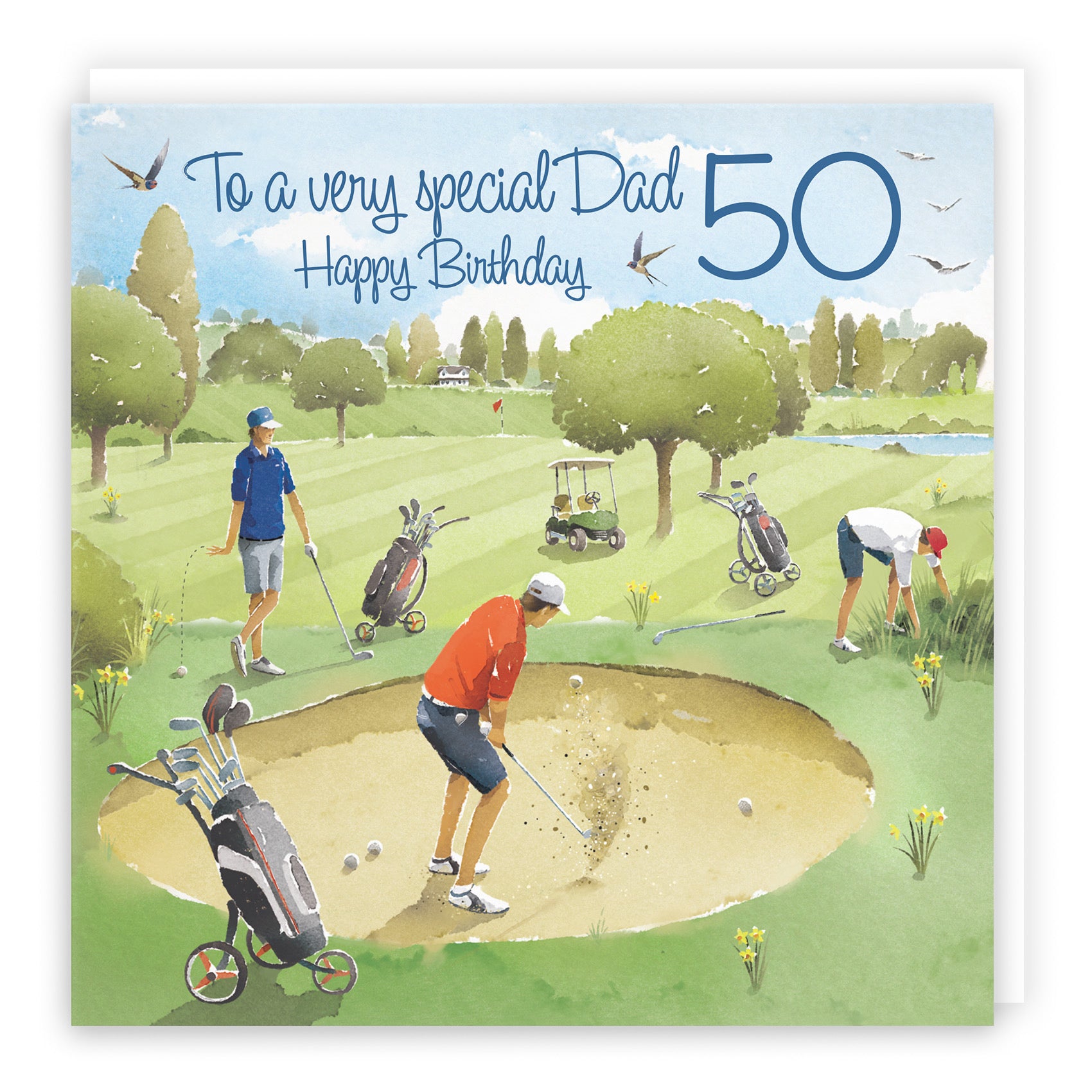 50th Dad Golfing Birthday Card Golf Bunker Milo's Gallery - Default Title (RT03868)