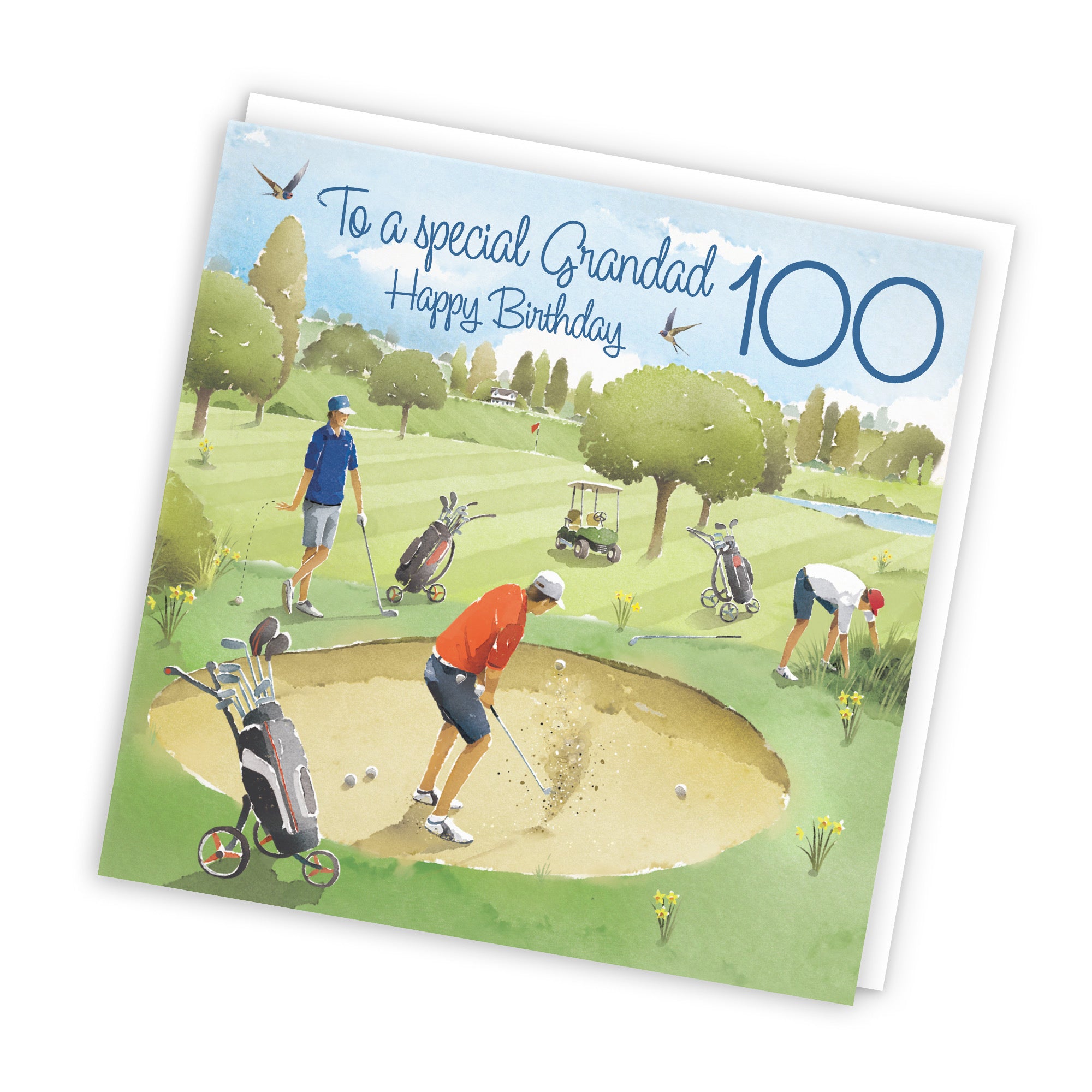 100th Grandad Golfing Birthday Card Golf Bunker Milo's Gallery - Default Title (RT03869)