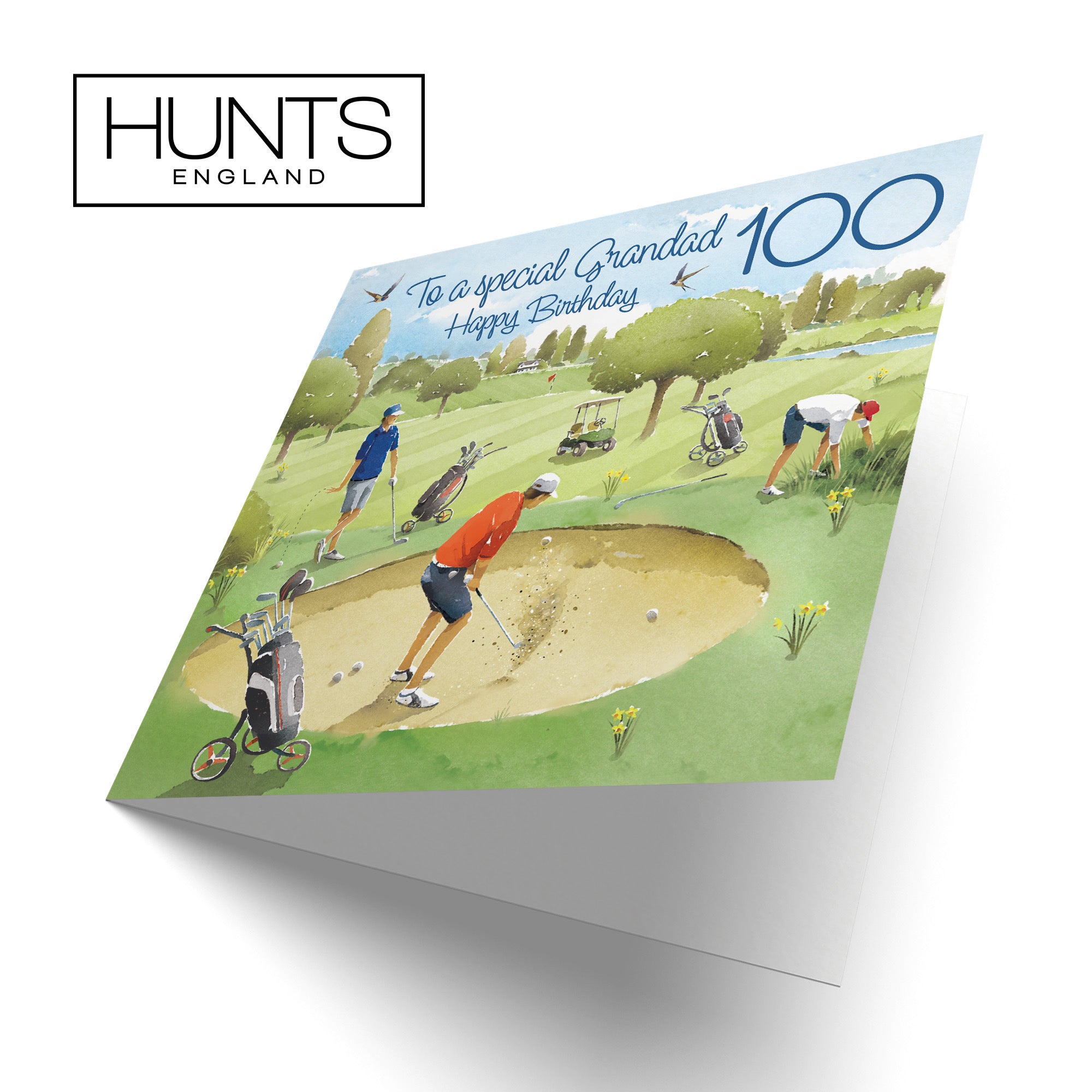 100th Grandad Golfing Birthday Card Golf Bunker Milo's Gallery - Default Title (RT03869)