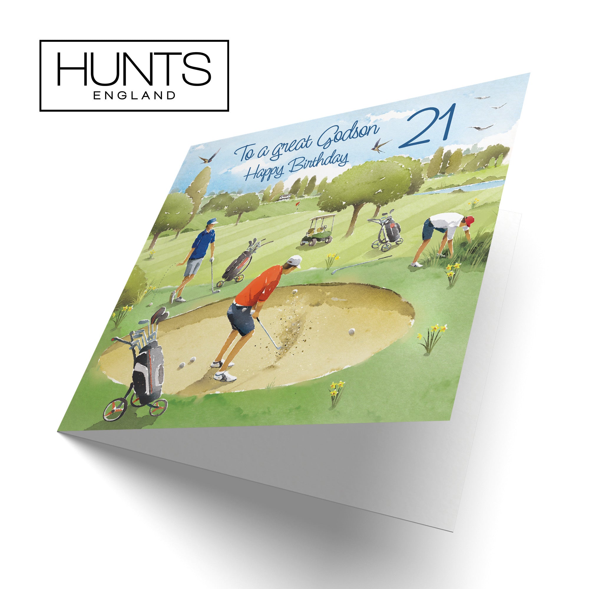 21st Godson Golfing Birthday Card Golf Bunker Milo's Gallery - Default Title (RT03872)