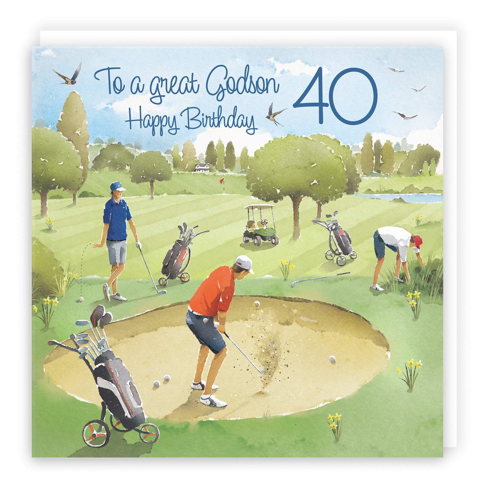 40th Godson Golfing Birthday Card Golf Bunker Milo's Gallery - Default Title (RT03873)