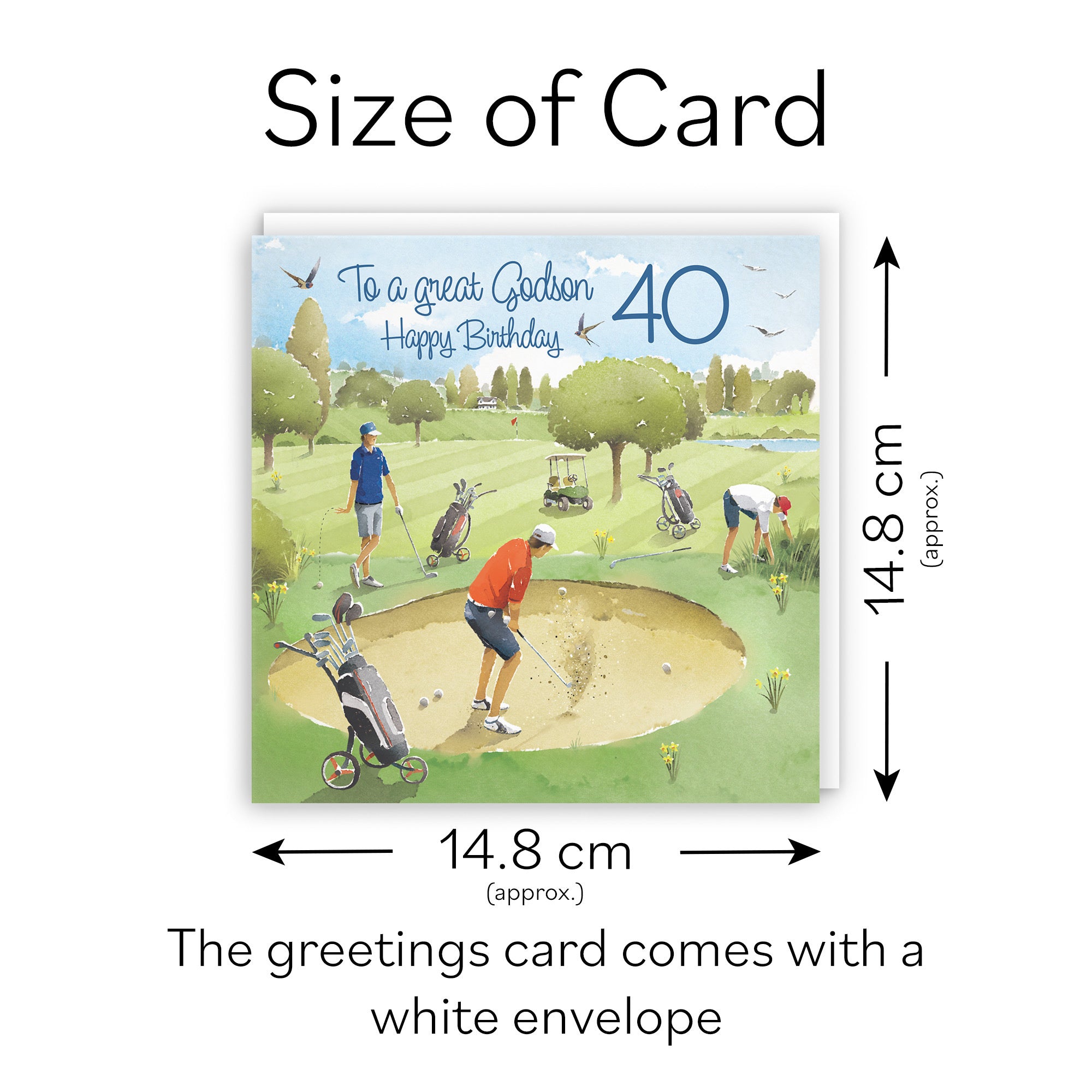 40th Godson Golfing Birthday Card Golf Bunker Milo's Gallery - Default Title (RT03873)