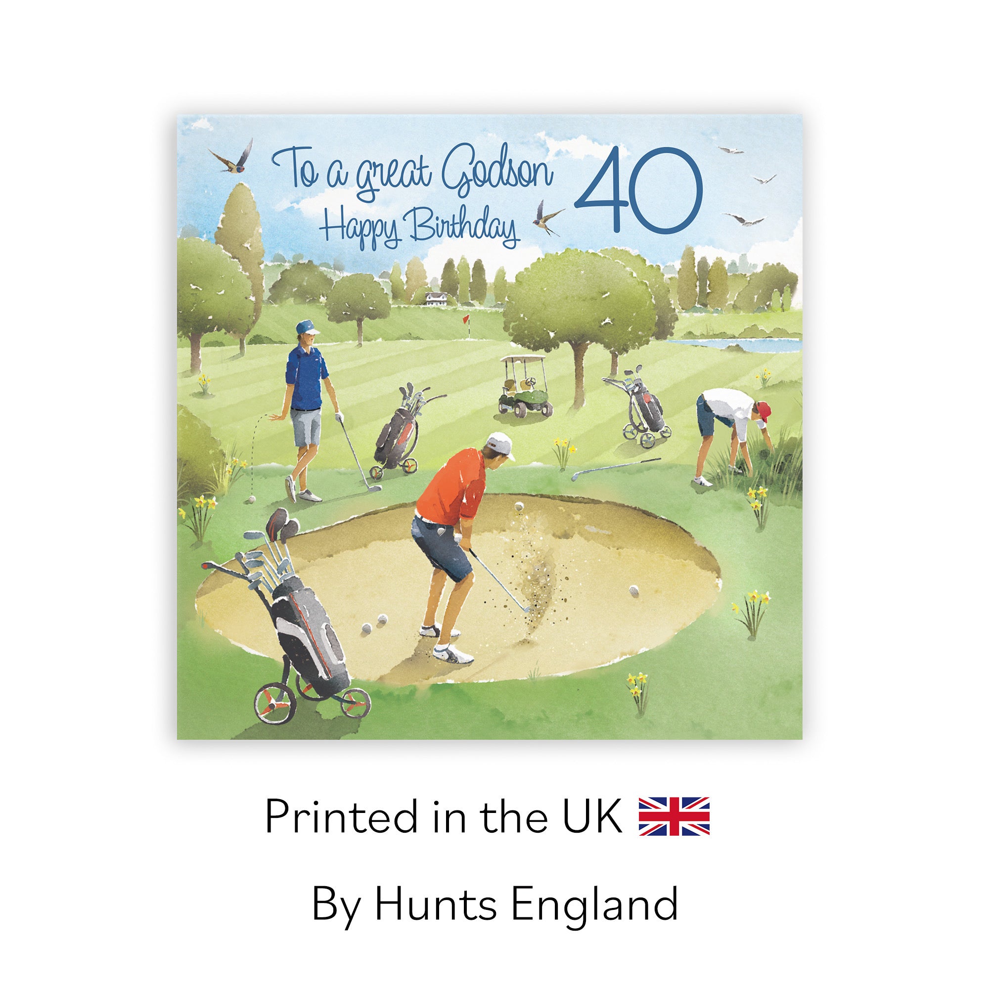 40th Godson Golfing Birthday Card Golf Bunker Milo's Gallery - Default Title (RT03873)