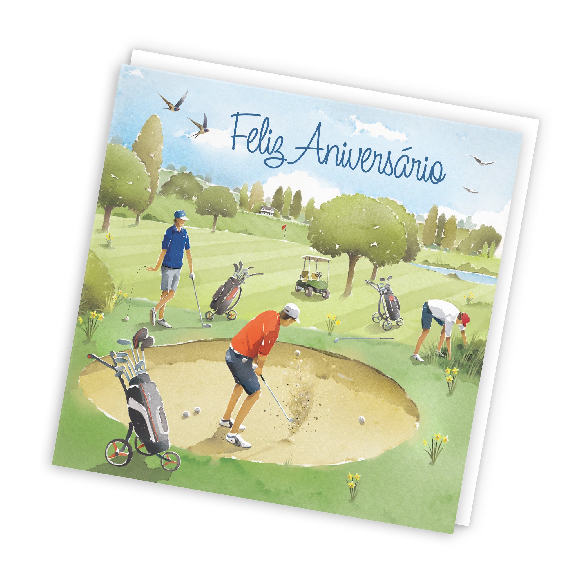 Portuguese Birthday Card Golf Bunker Milo's Gallery - Default Title (RT03882)