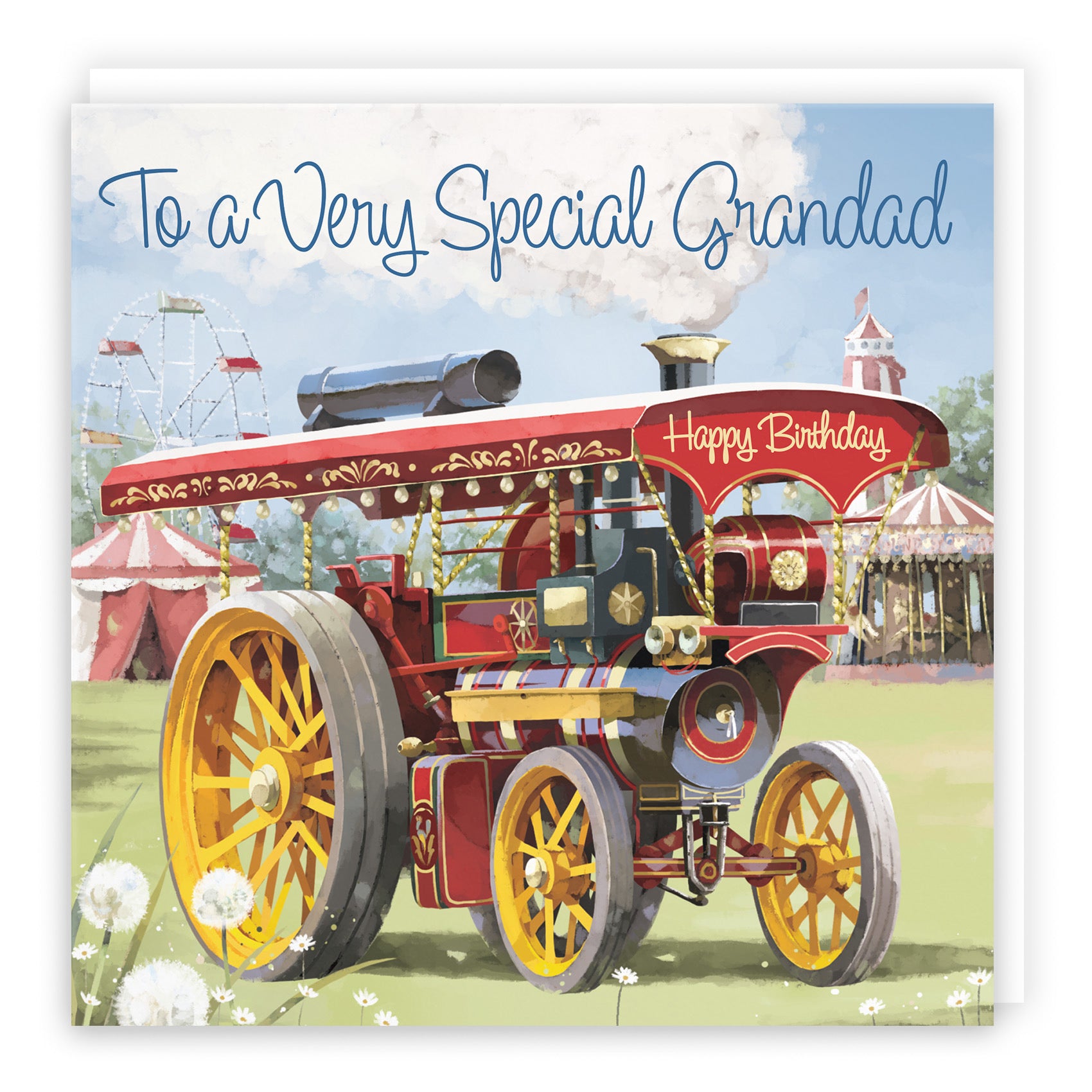 Grandad Traction Engine Birthday Card Milo's Gallery - Default Title (RT03886)
