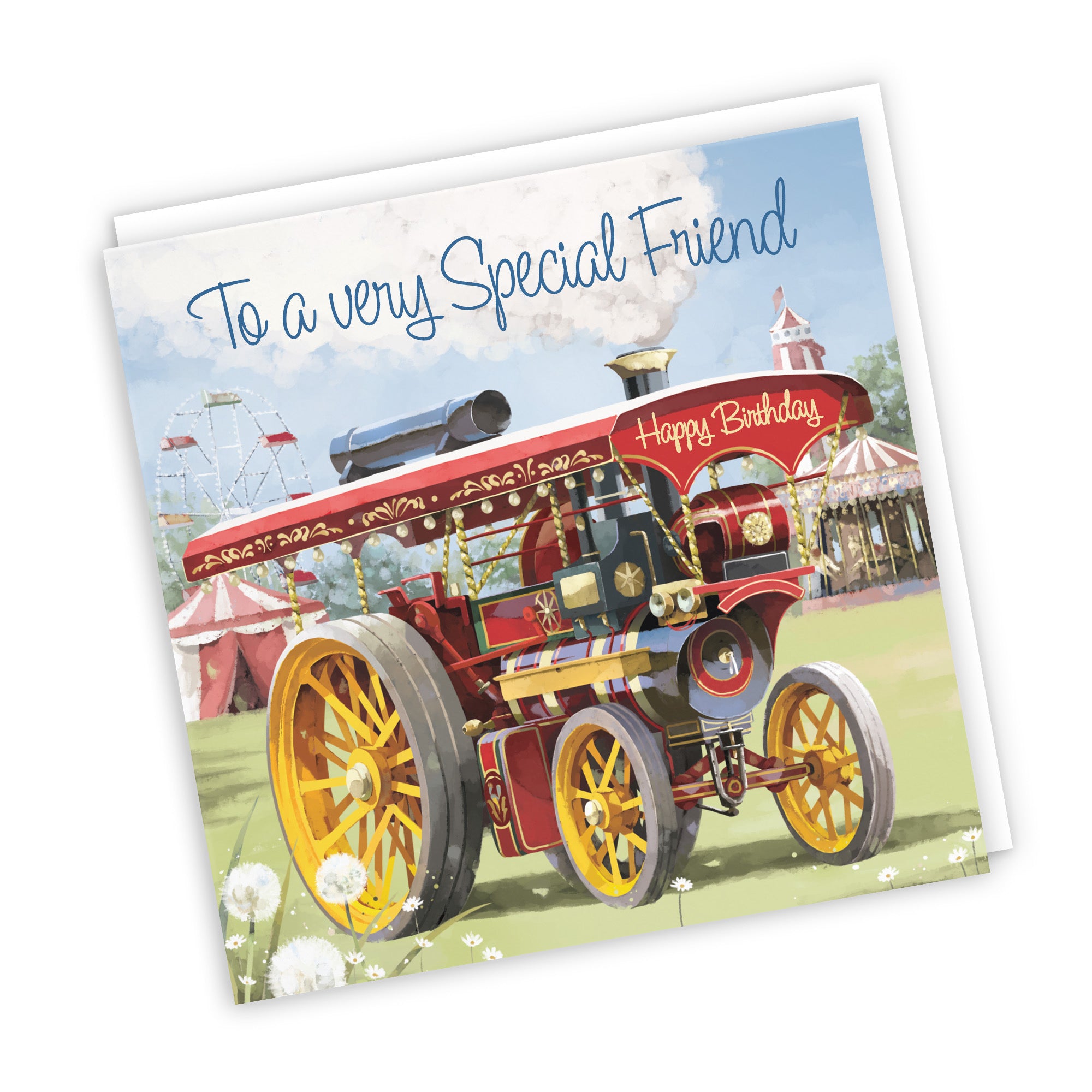 Friend Traction Engine Birthday Card Milo's Gallery - Default Title (RT03890)