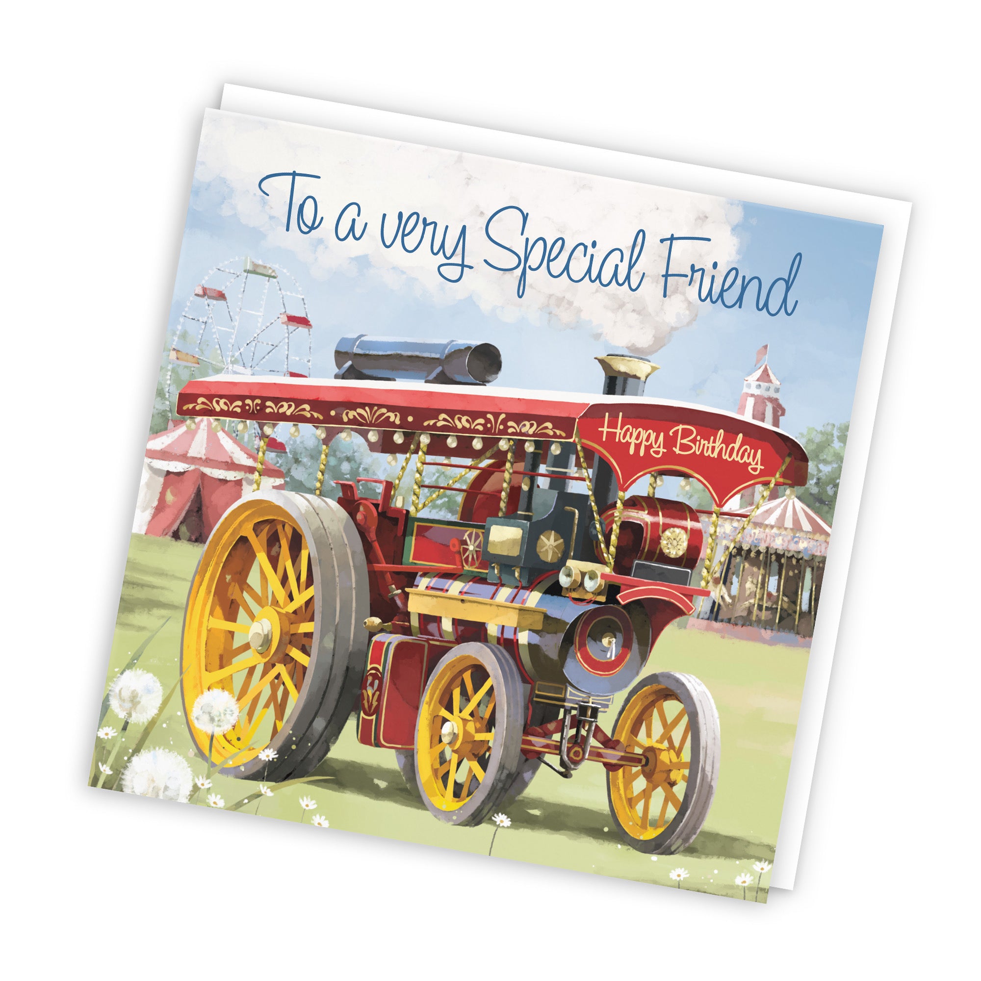 Friend Traction Engine Birthday Card Milo's Gallery - Default Title (RT03890)