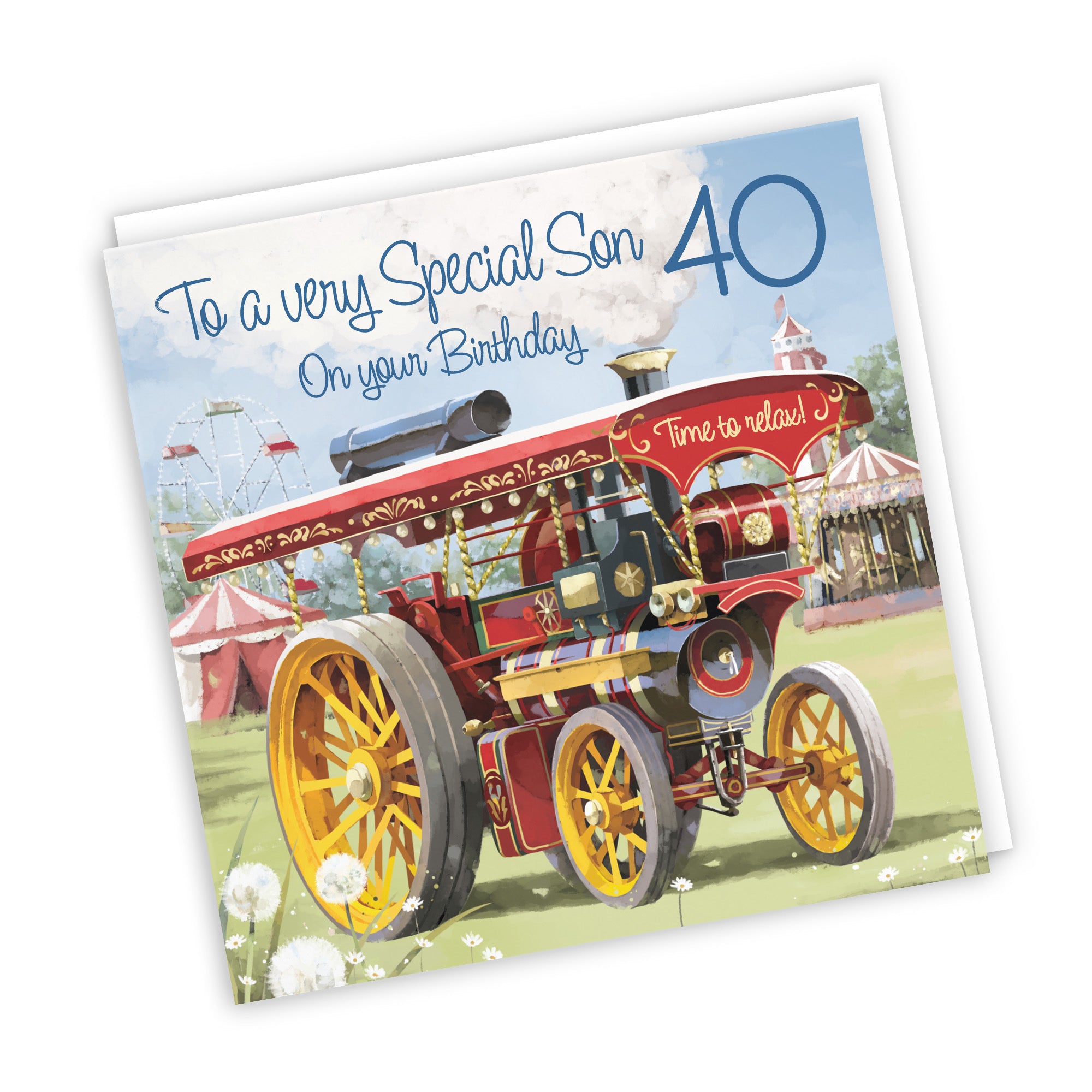 40th Son Traction Engine Birthday Card Milo's Gallery - Default Title (RT03891)
