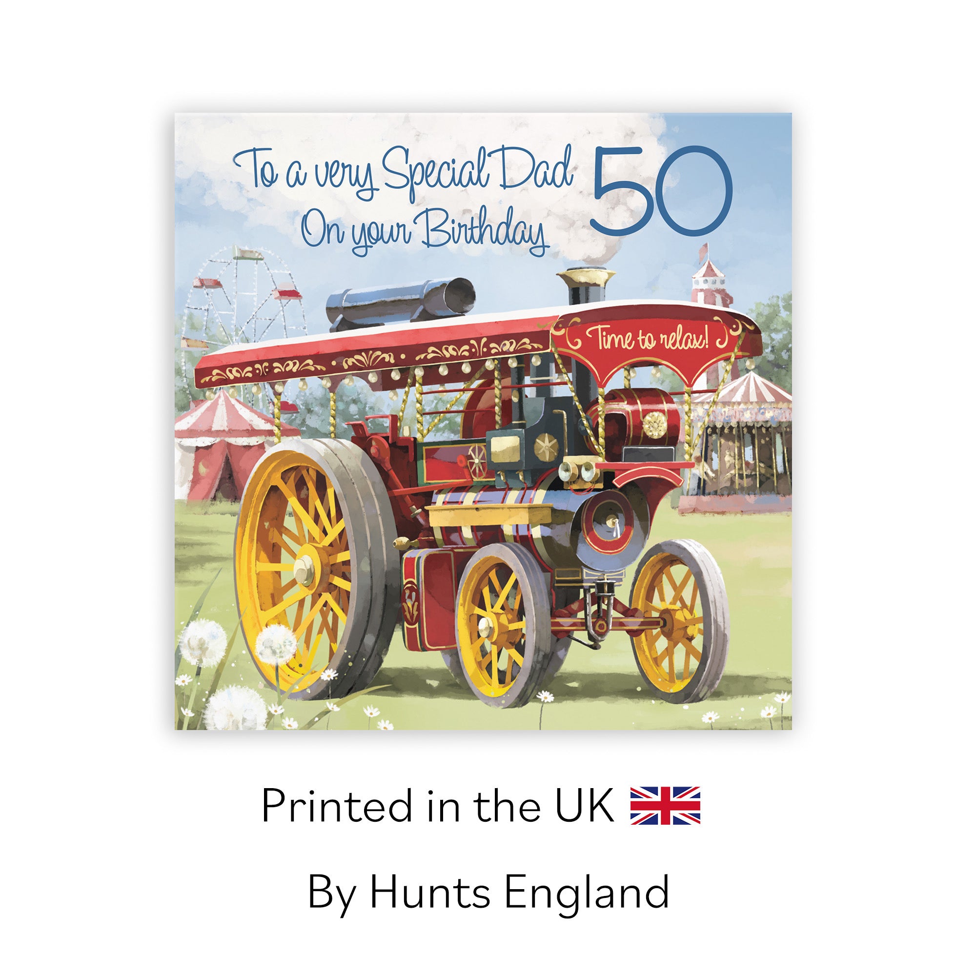 50th Dad Traction Engine Birthday Card Milo's Gallery - Default Title (RT03892)