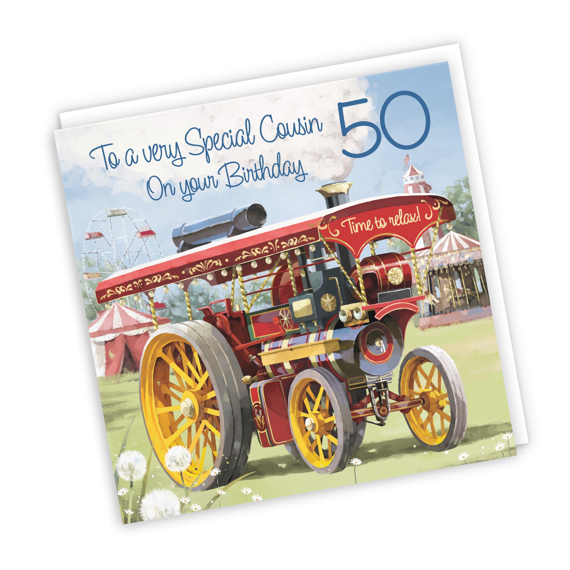 50th Cousin Traction Engine Birthday Card Milo's Gallery - Default Title (RT03895)