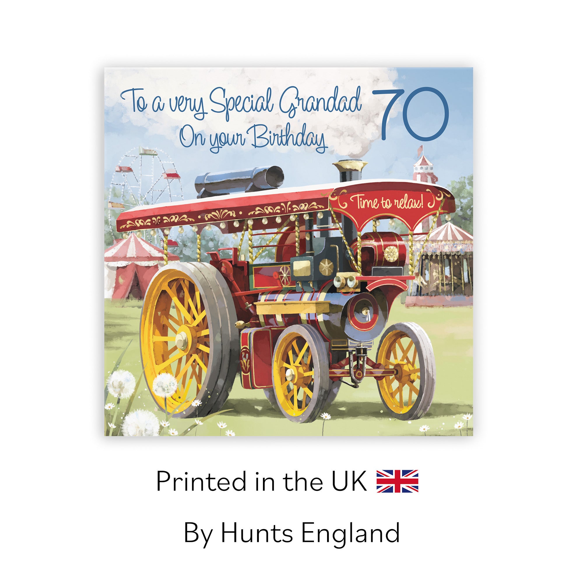 70th Grandad Traction Engine Birthday Card Milo's Gallery - Default Title (RT03897)