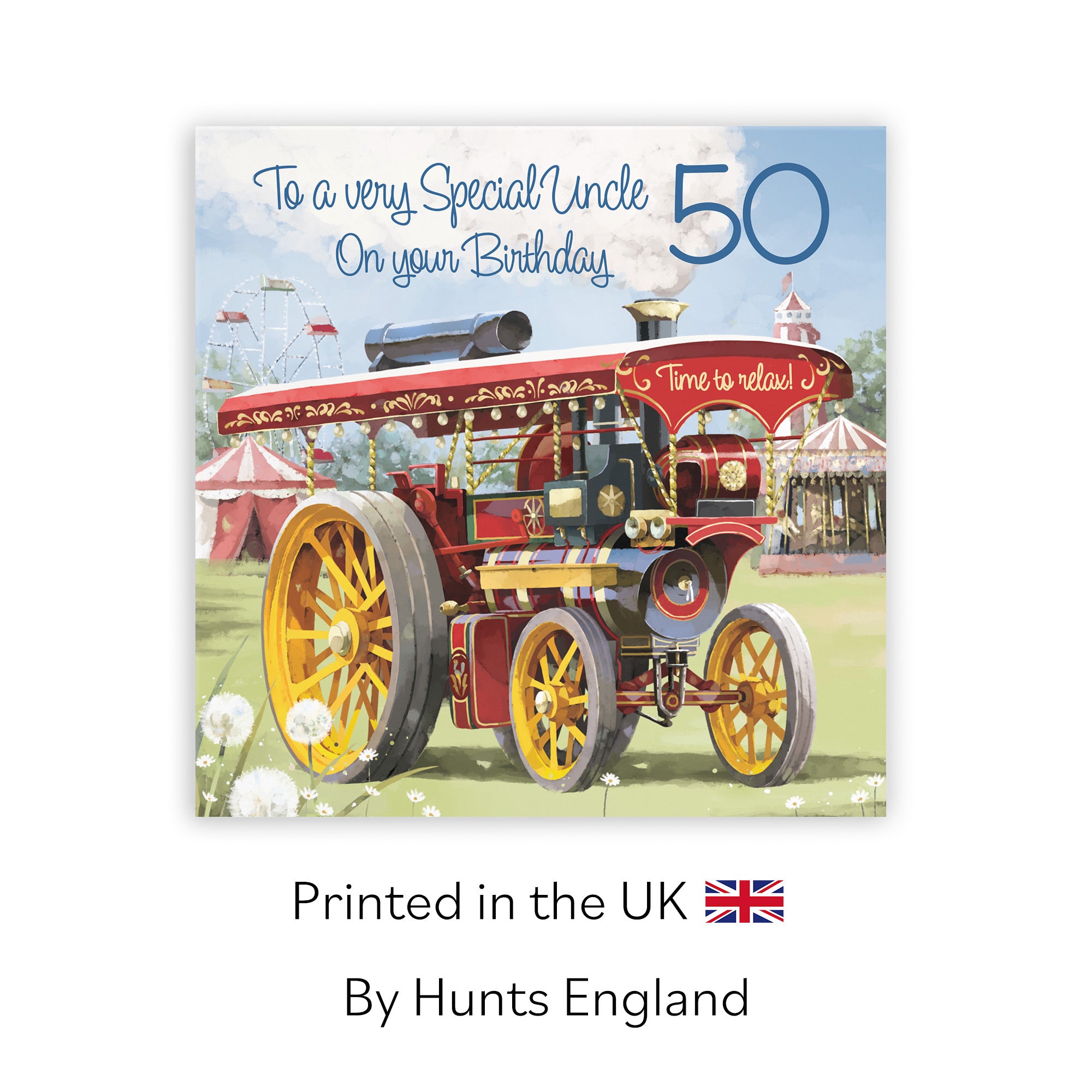 50th Uncle Traction Engine Birthday Card Milo's Gallery - Default Title (RT03898)