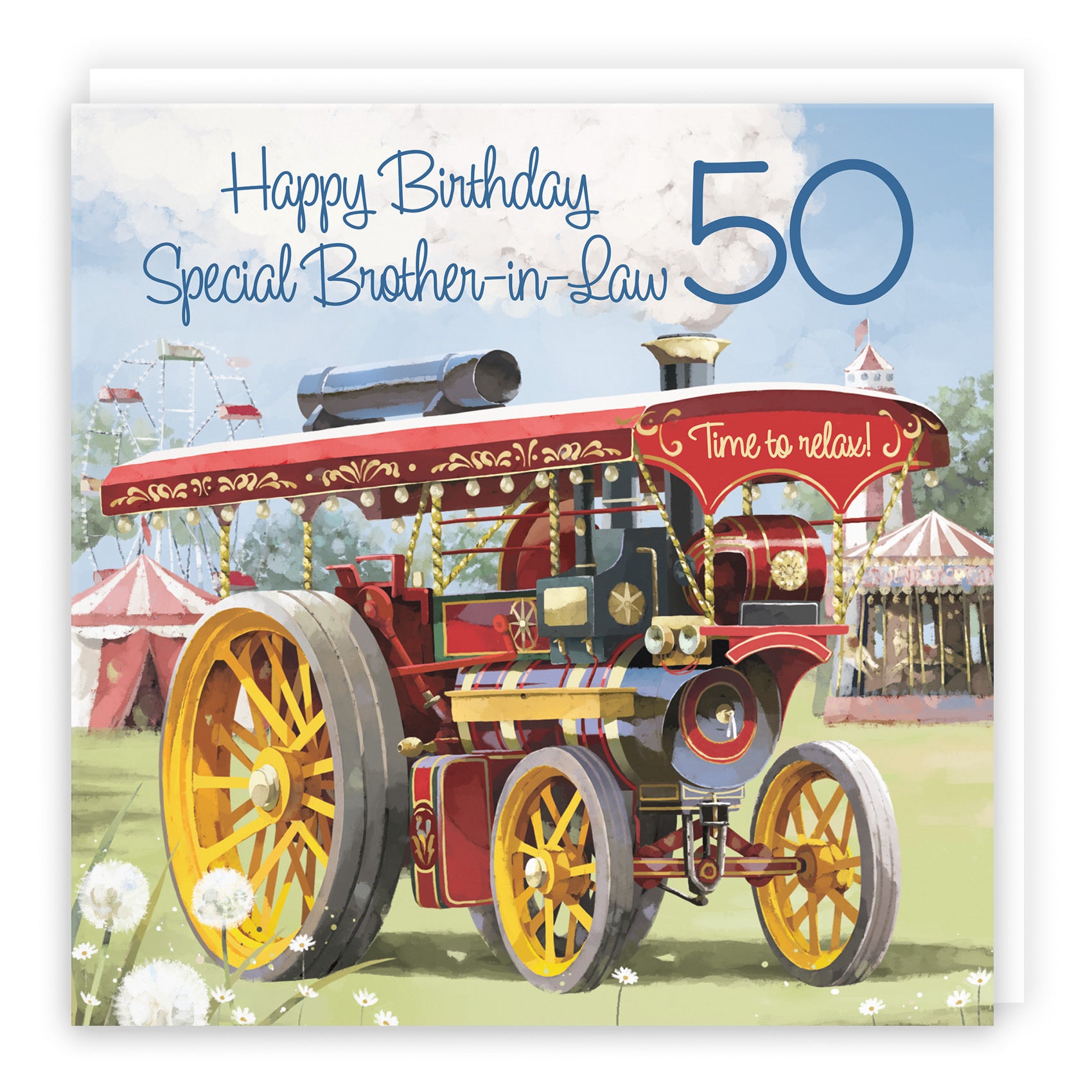 50th Brother-in-Law Traction Engine Birthday Card Milo's Gallery - Default Title (RT03899)