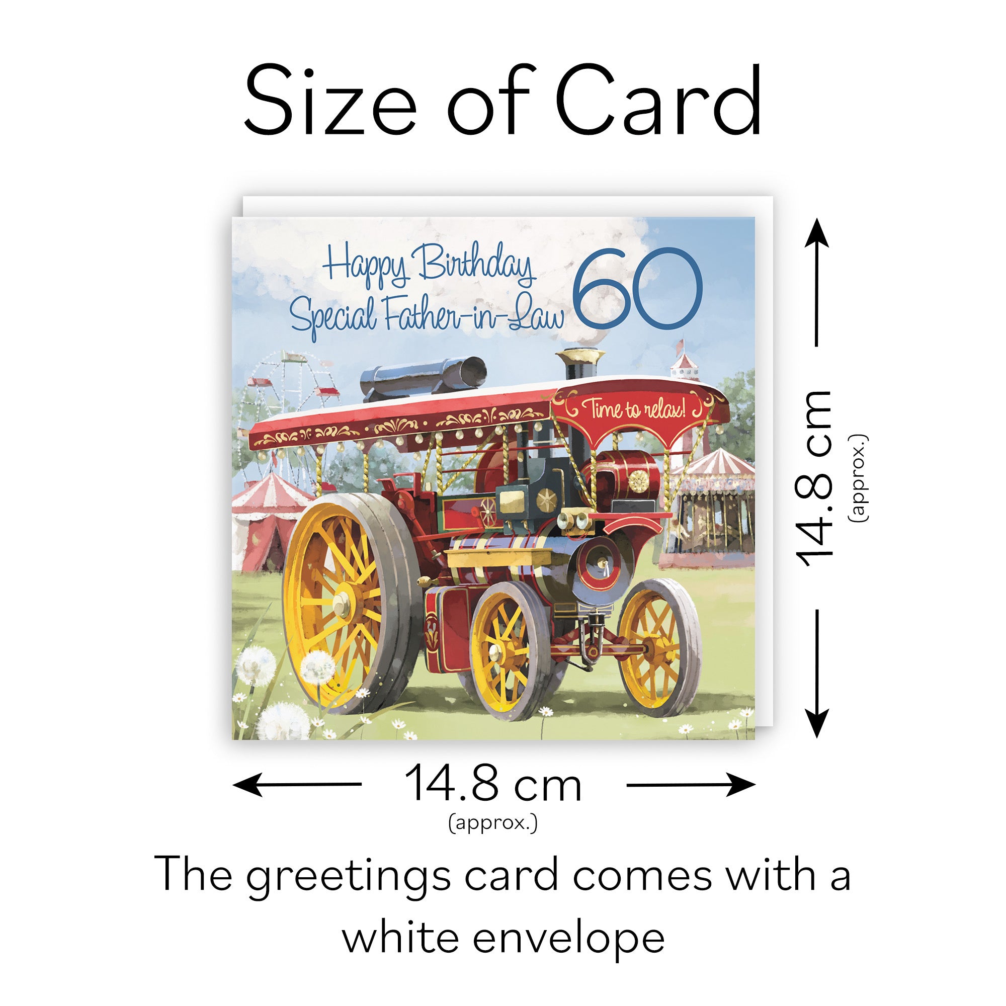 60th Father-in-Law Traction Engine Birthday Card Milo's Gallery - Default Title (RT03905)