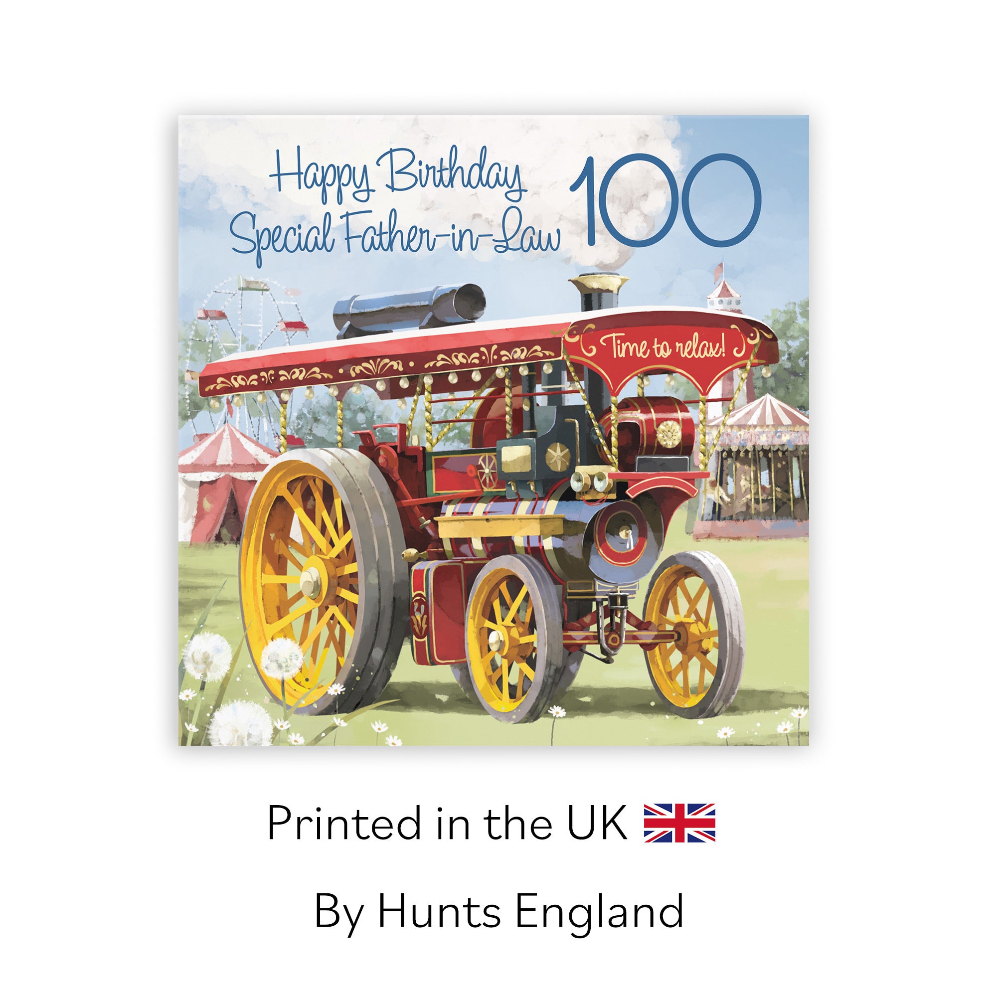 100th Father-in-Law Traction Engine Birthday Card Milo's Gallery - Default Title (RT03907)