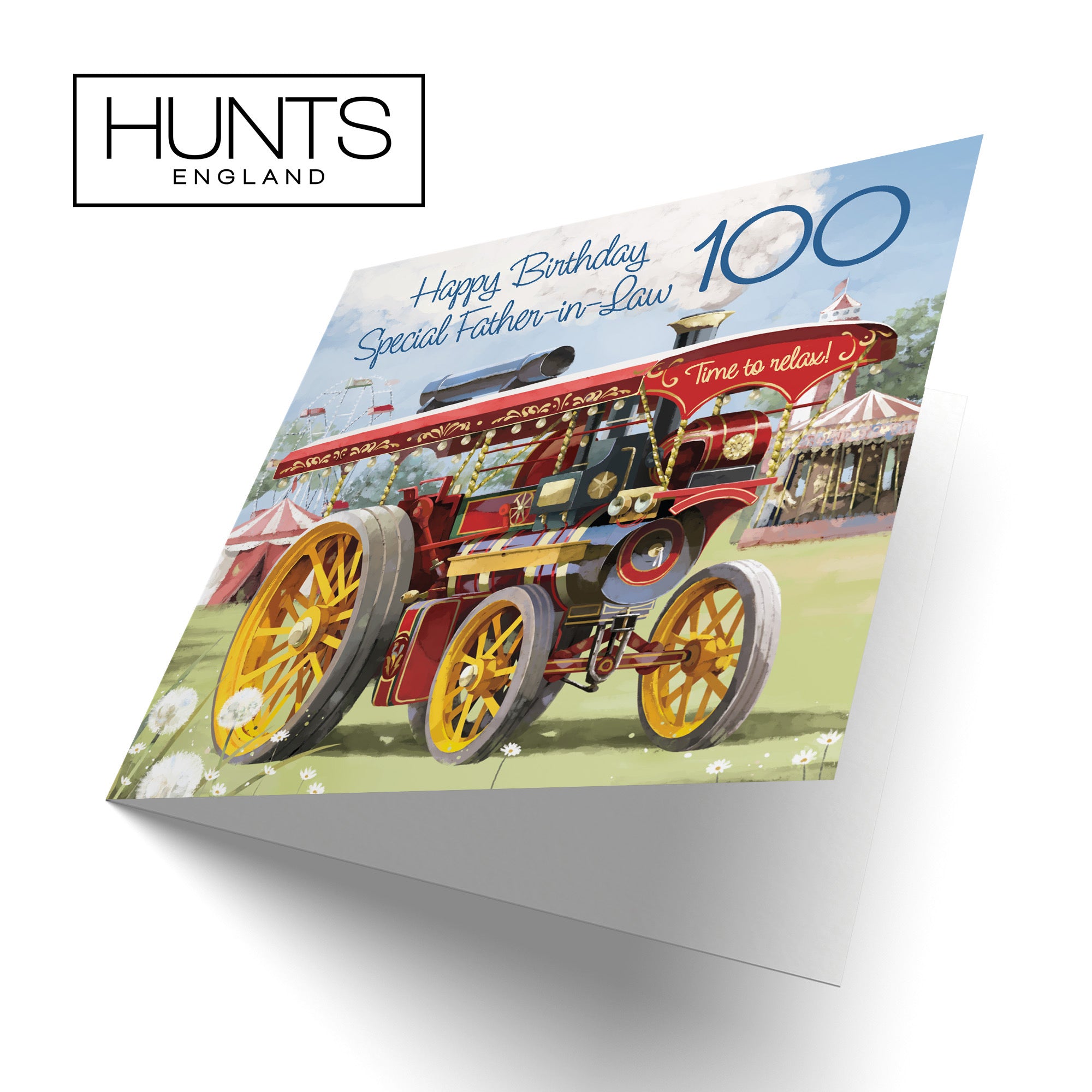 100th Father-in-Law Traction Engine Birthday Card Milo's Gallery - Default Title (RT03907)