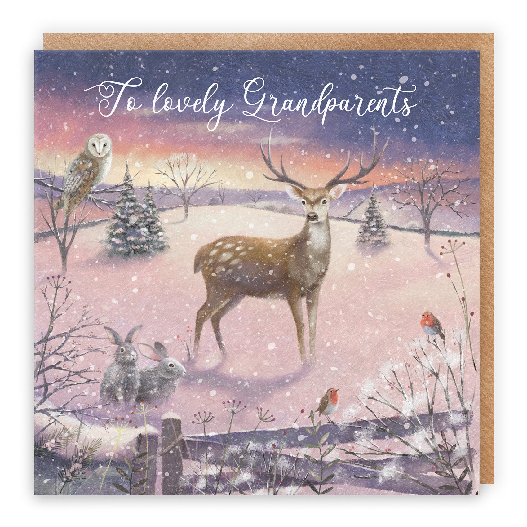 Grandparents Christmas Card The Stag Milo's Gallery - Default Title (RT03917)