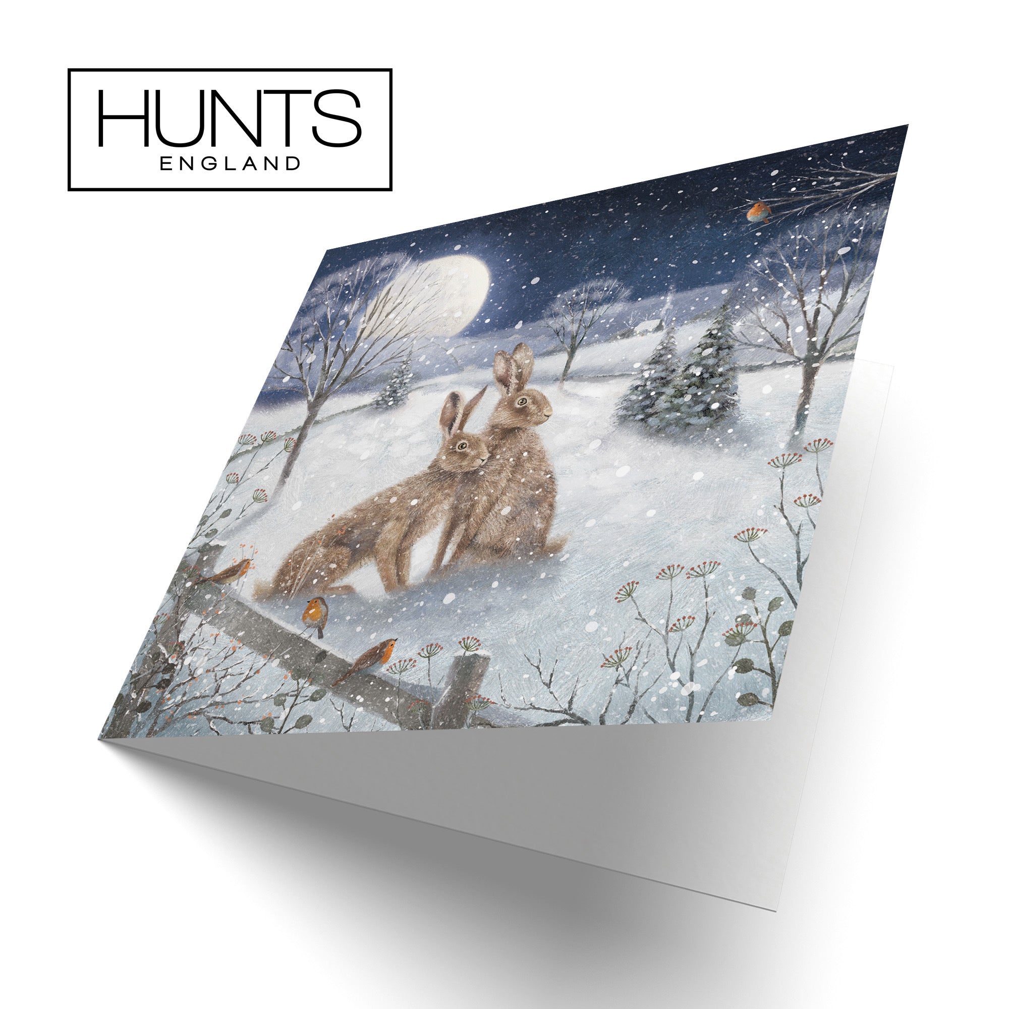 Snowy Hares Blank Any Occasion Card Milo's Gallery - Default Title (RT03918)