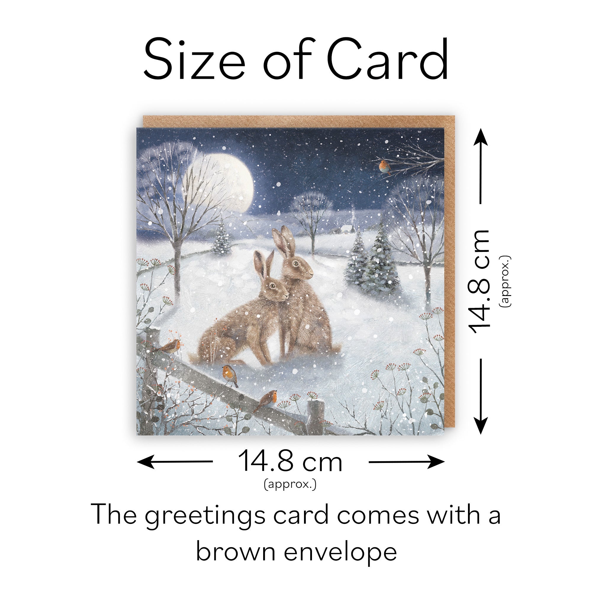 Snowy Hares Blank Any Occasion Card Milo's Gallery - Default Title (RT03918)