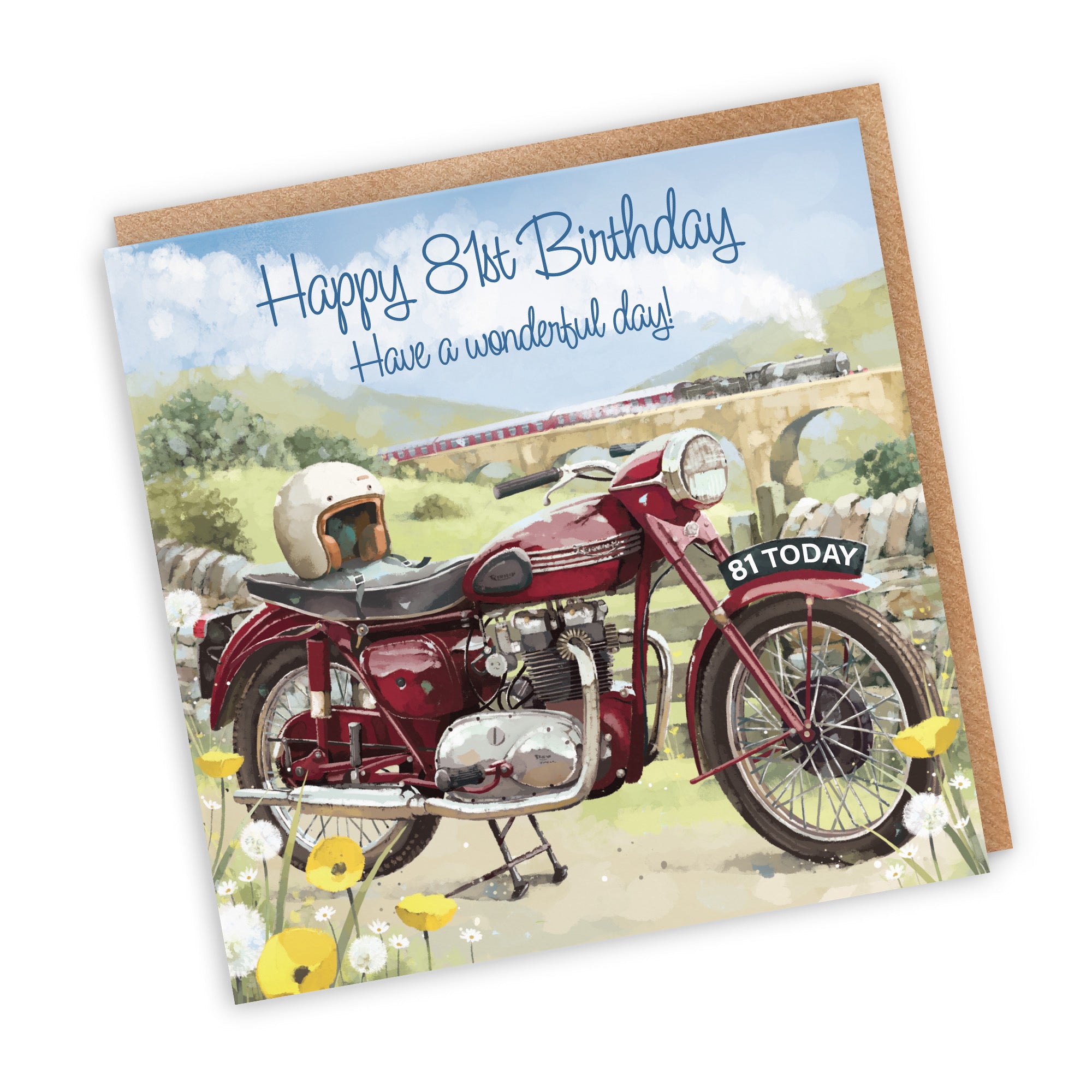81st Vintage Motorbike Birthday Card Milo's Gallery - Default Title (RT05645)