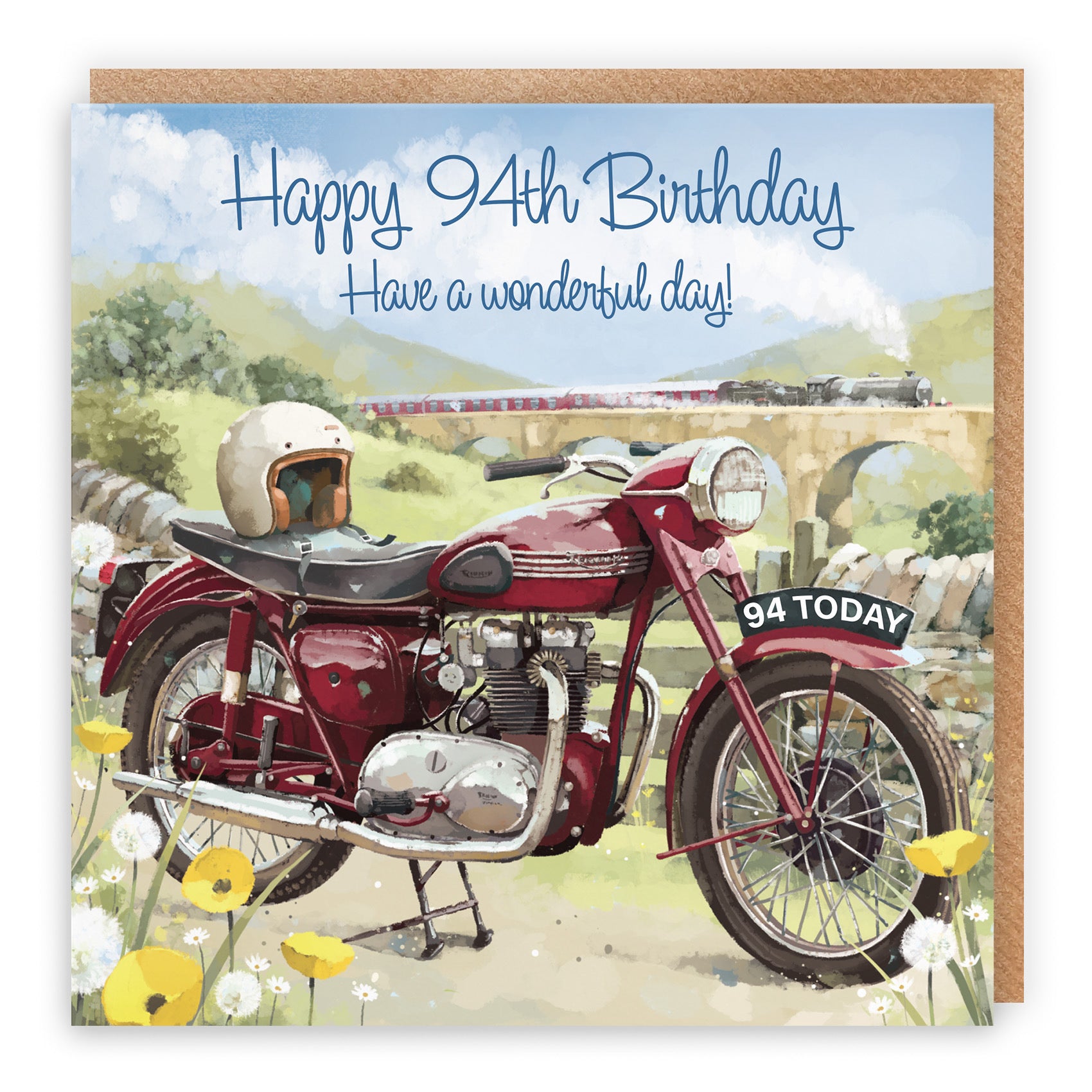 94th Vintage Motorbike Birthday Card Milo's Gallery - Default Title (RT05648)