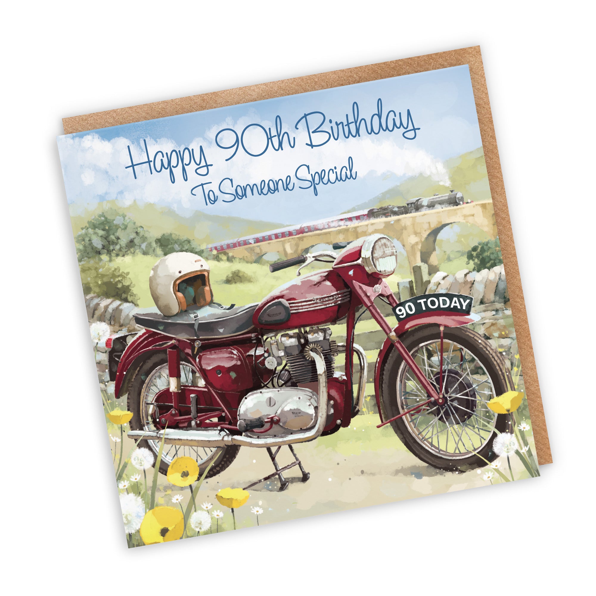 90th Someone Special Birthday Card Vintage Motorbike Milo's Gallery - Default Title (RT05656)