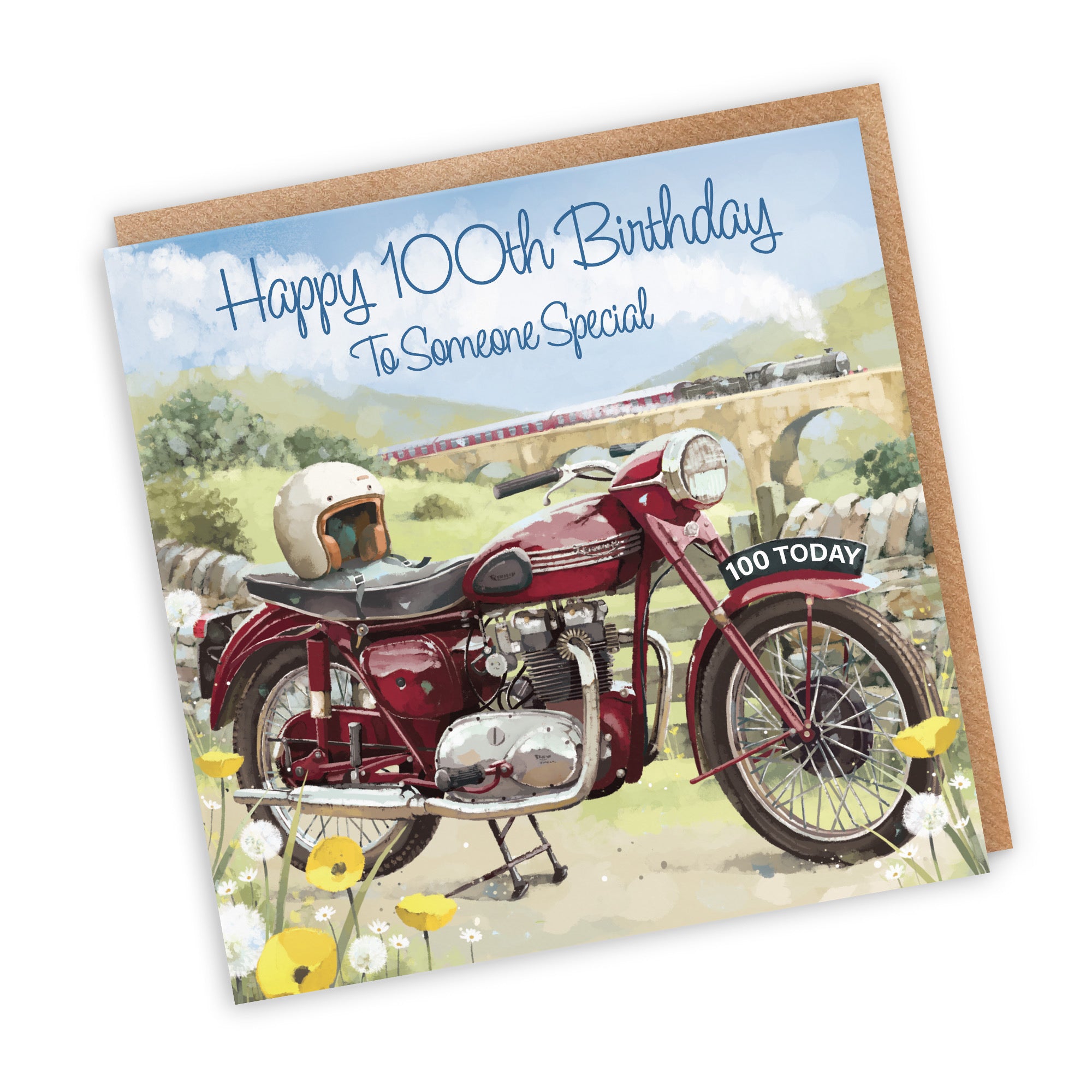 100th Someone Special Birthday Card Vintage Motorbike Milo's Gallery - Default Title (RT05657)