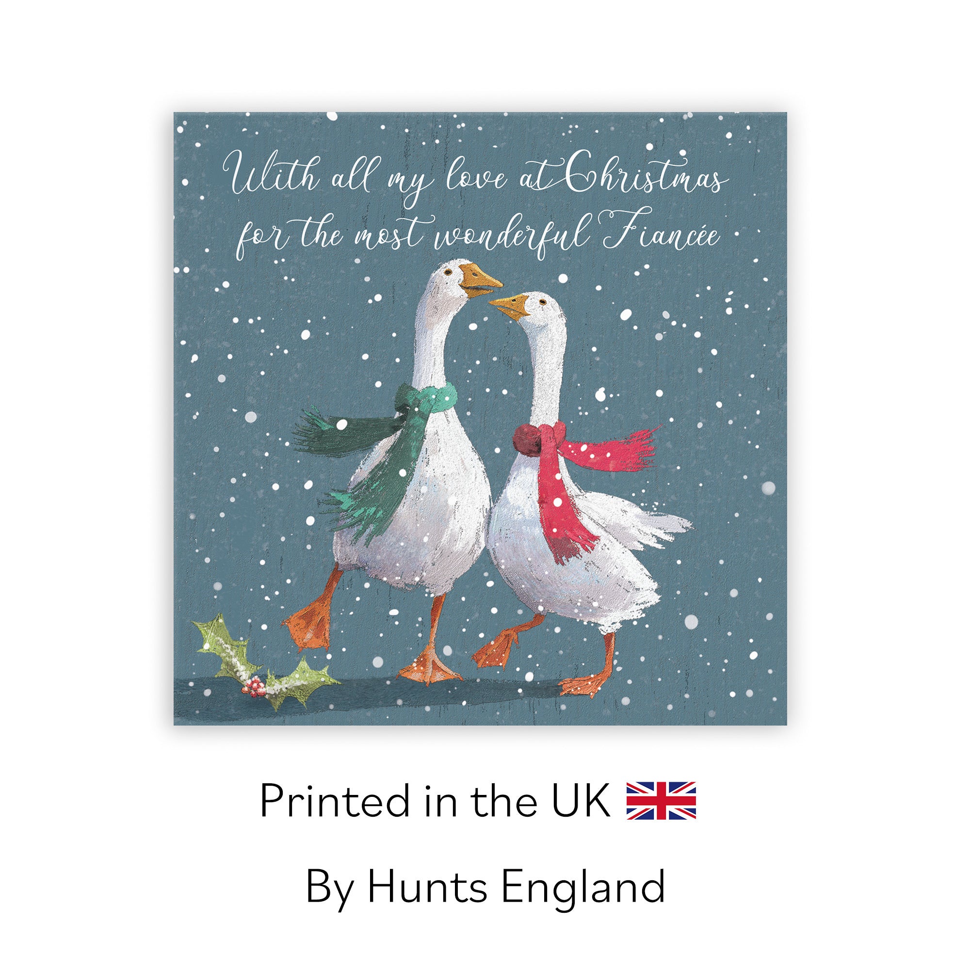 Fianc√©e Christmas Card Festive Geese Milo's Gallery - Default Title (RT05674)