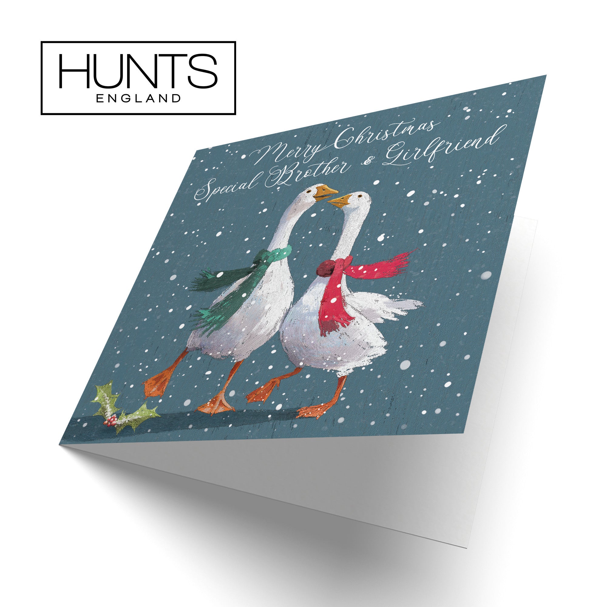 Brother And Girlfriend Christmas Card Festive Geese Milo's Gallery - Default Title (RT05677)