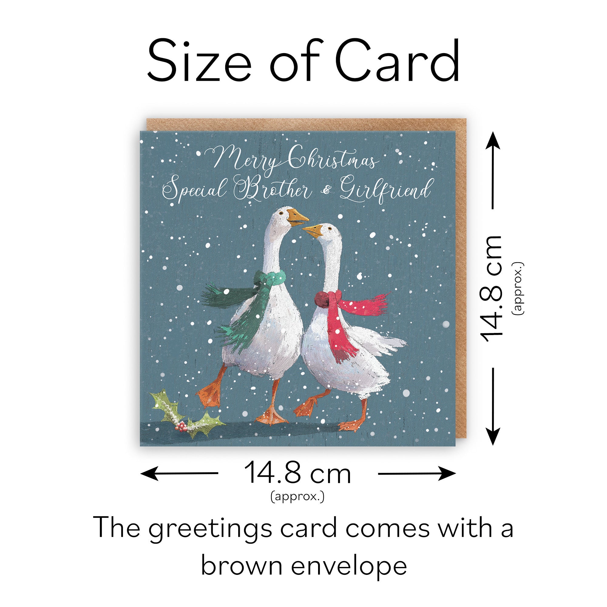 Brother And Girlfriend Christmas Card Festive Geese Milo's Gallery - Default Title (RT05677)