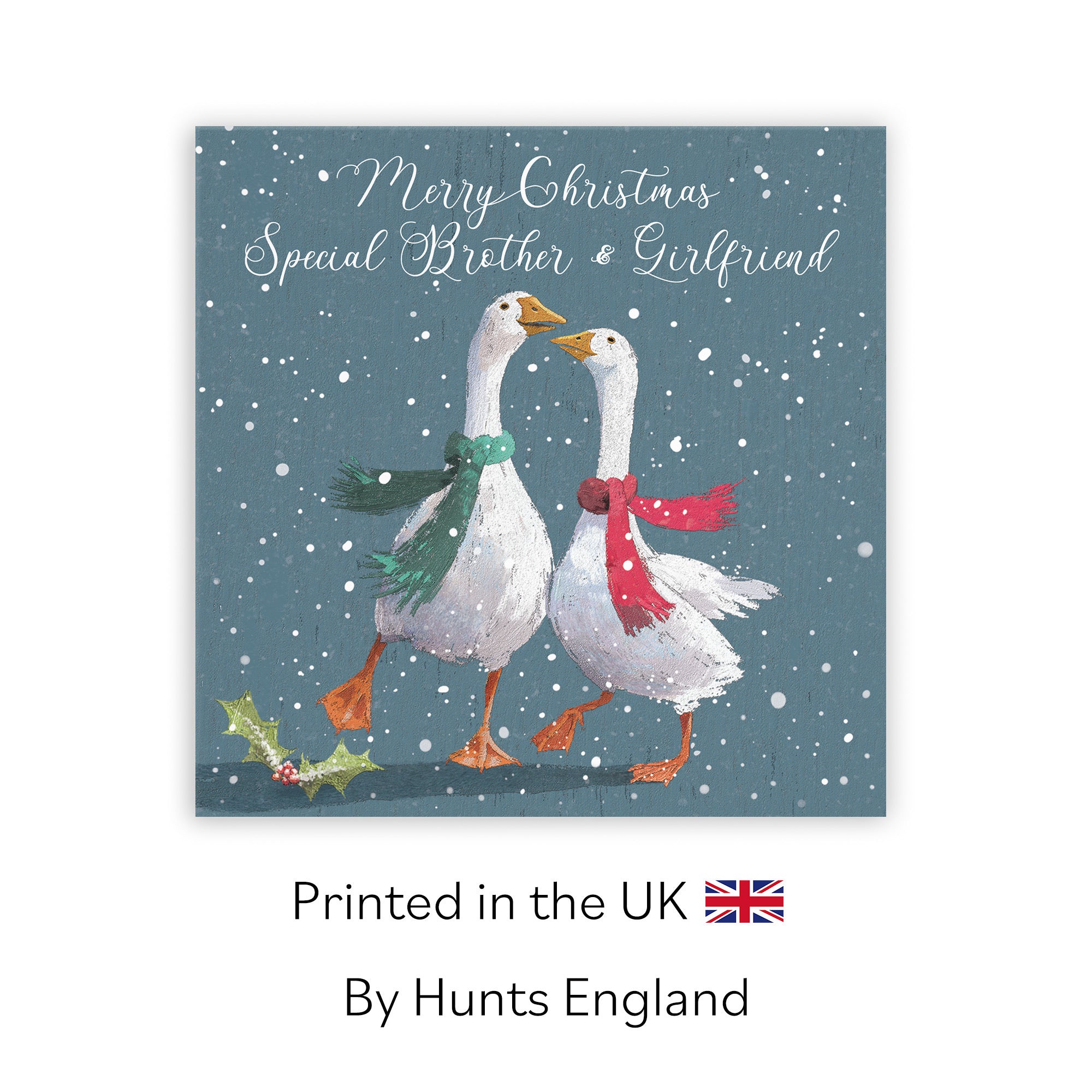 Brother And Girlfriend Christmas Card Festive Geese Milo's Gallery - Default Title (RT05677)
