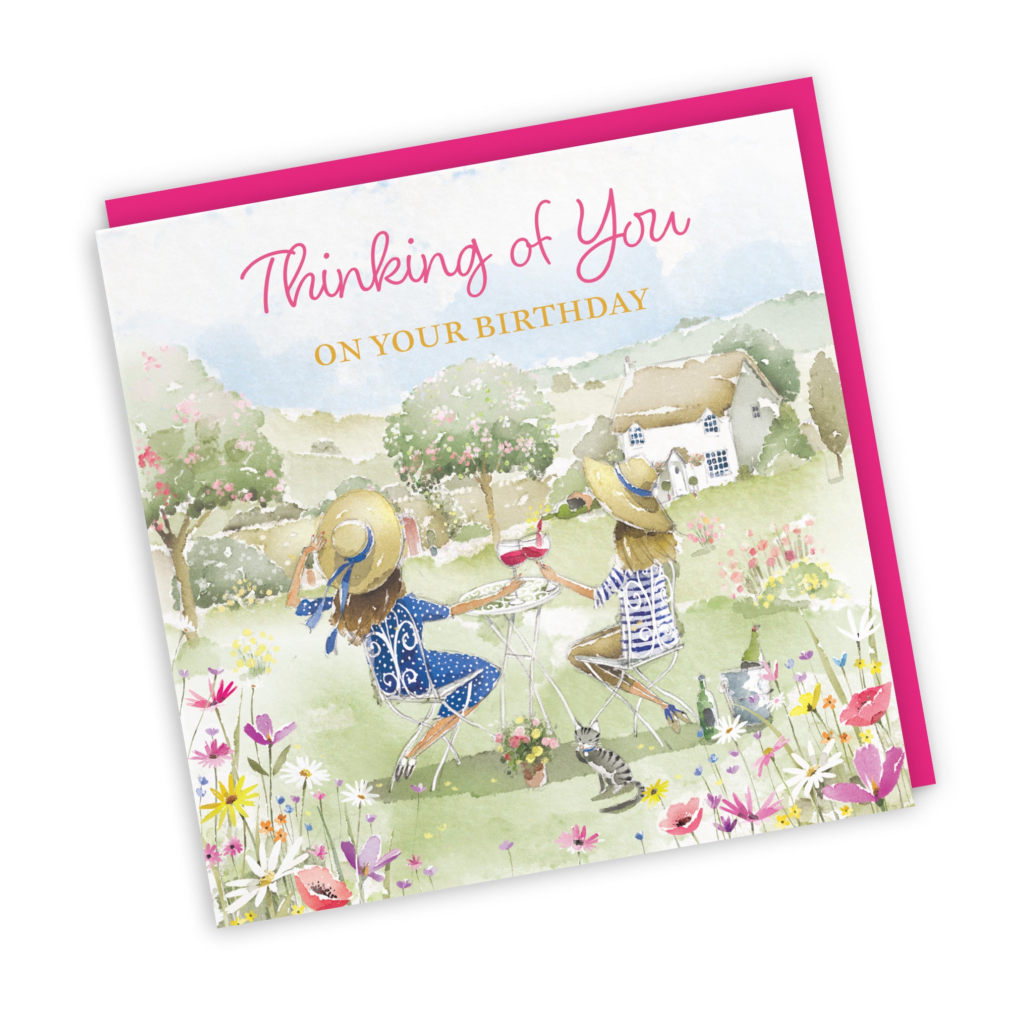 Women's Thinking Of You Birthday Card Countryside Garden Milo's Gallery - Default Title (RT06289)