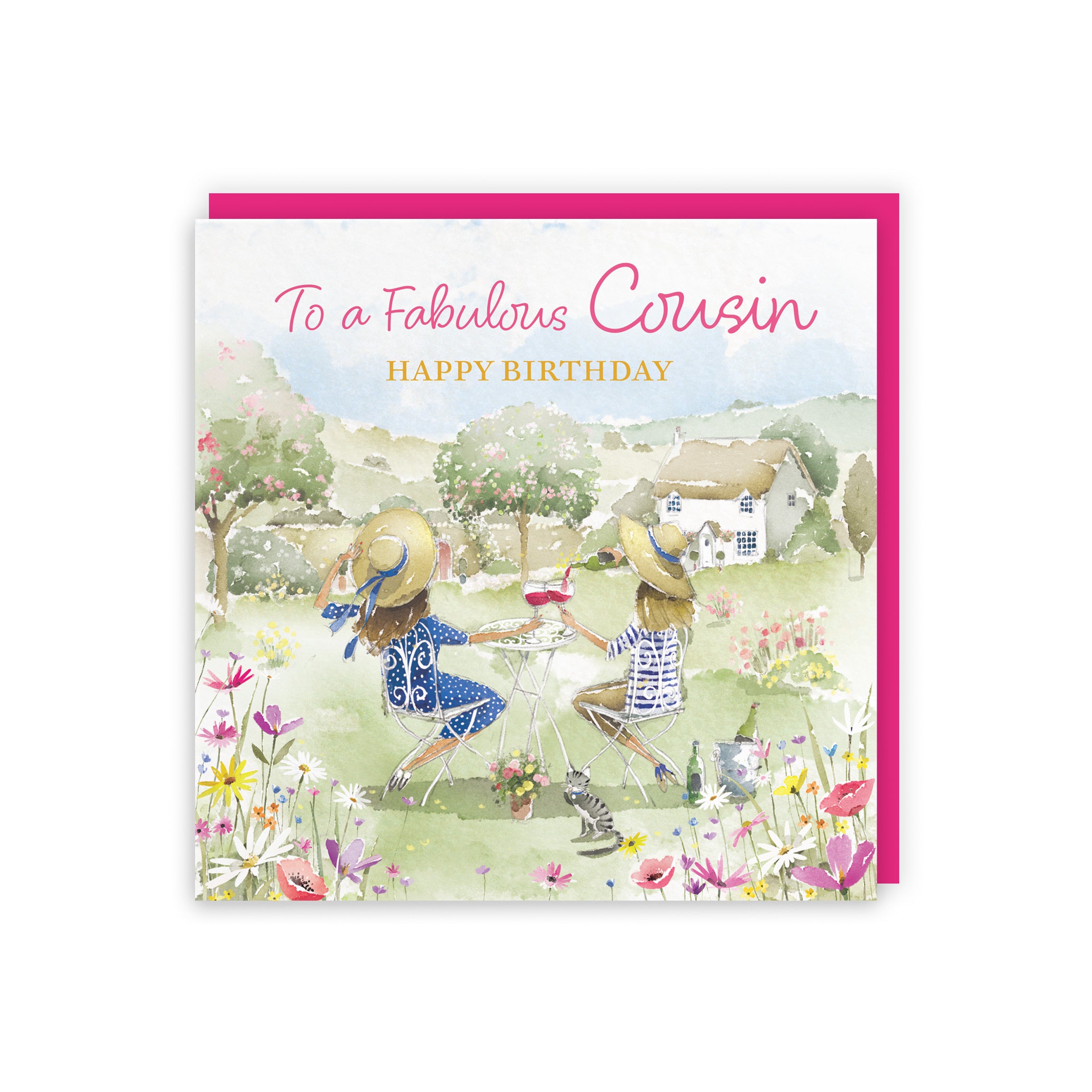 Female Cousin Birthday Card Countryside Garden Milo's Gallery - Default Title (RT06295)