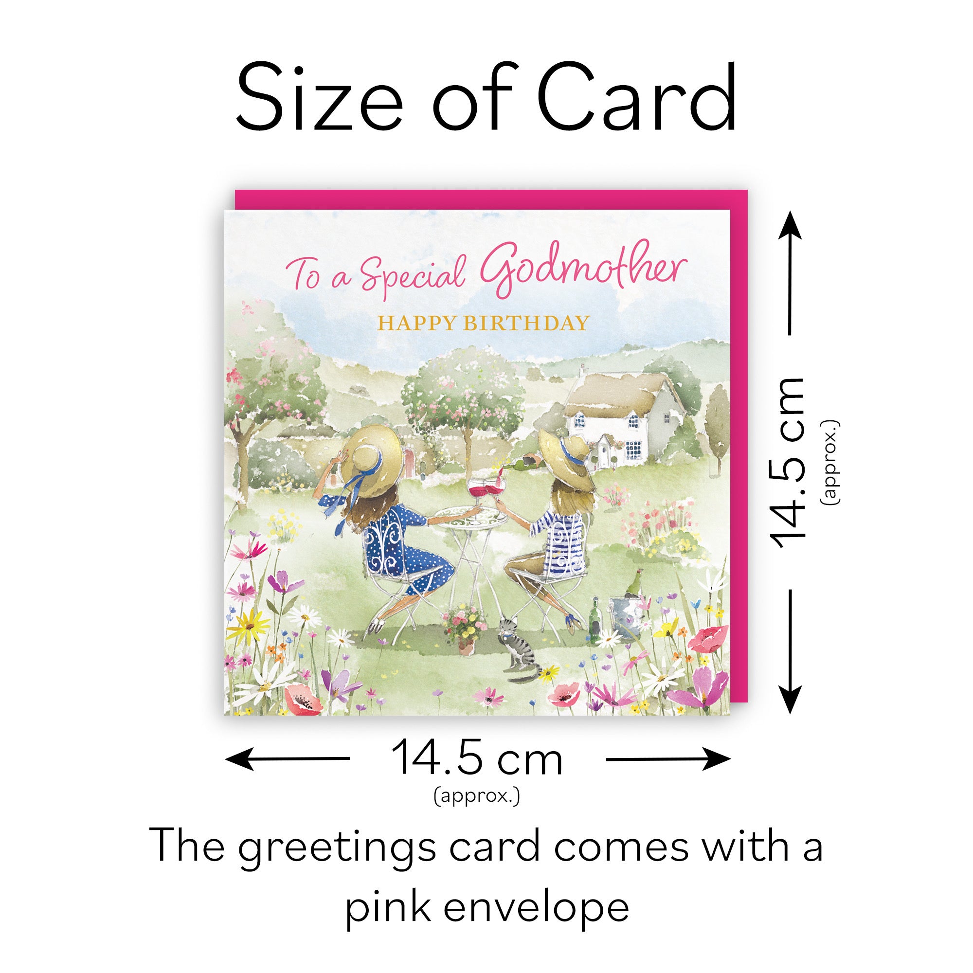 Godmother Birthday Card Countryside Garden Milo's Gallery - Default Title (RT06302)