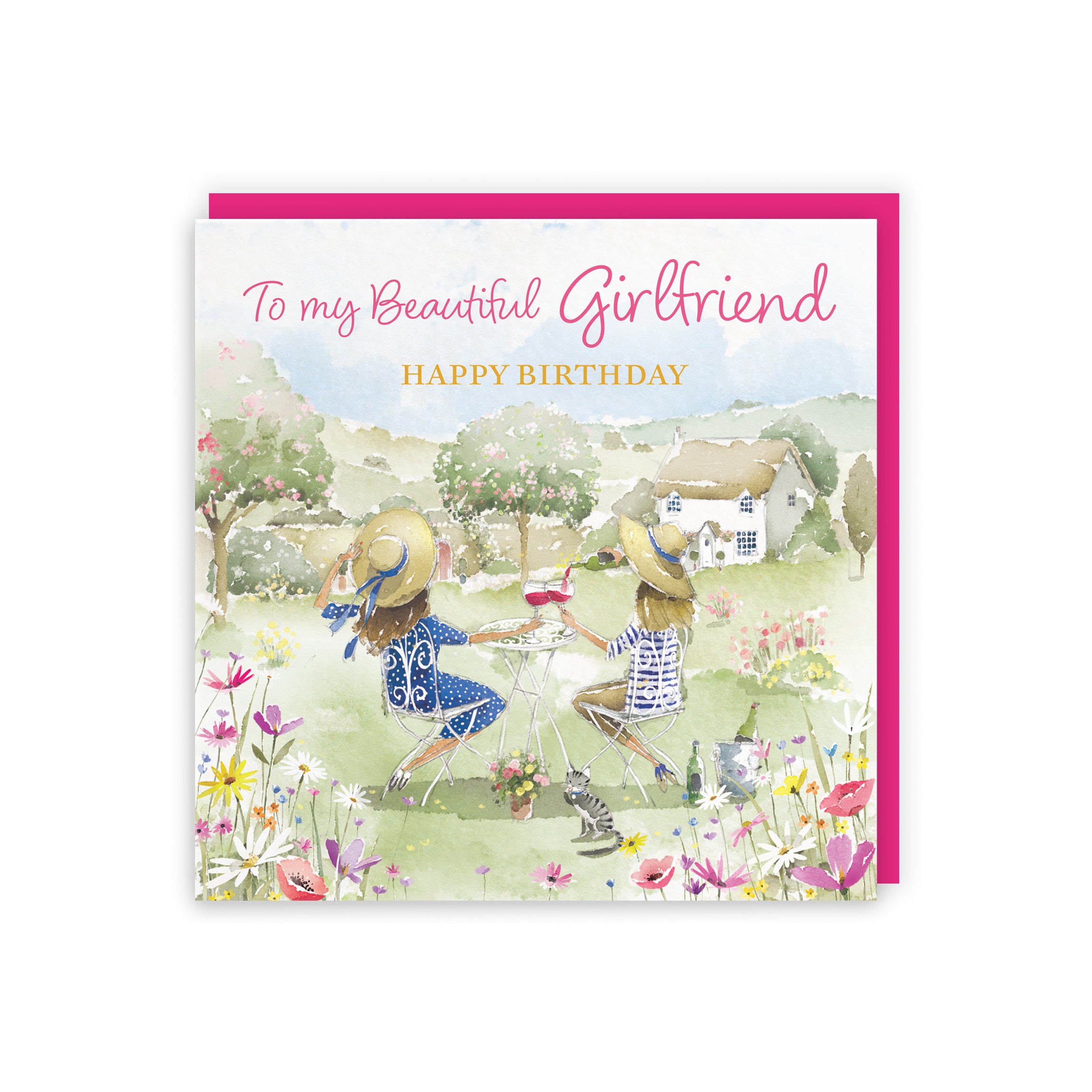Girlfriend Birthday Card Countryside Garden Milo's Gallery - Default Title (RT06303)