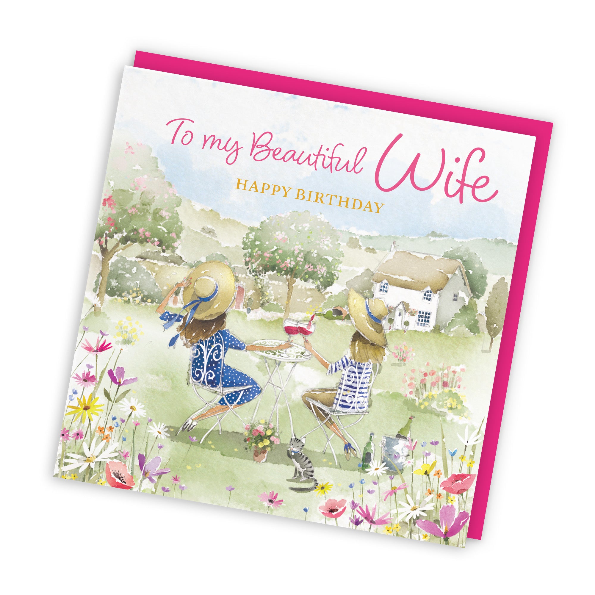 Wife Birthday Card Countryside Garden Milo's Gallery - Default Title (RT06319)