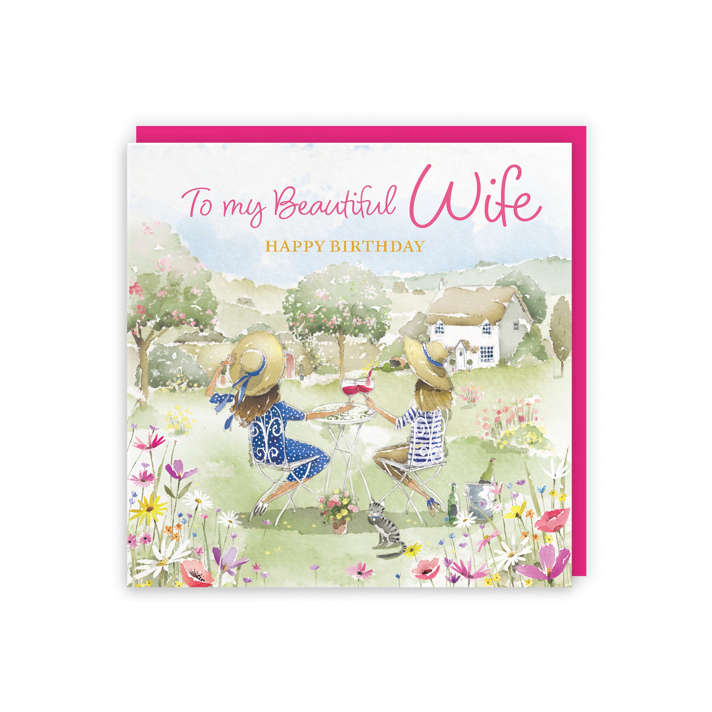 Wife Birthday Card Countryside Garden Milo's Gallery - Default Title (RT06319)